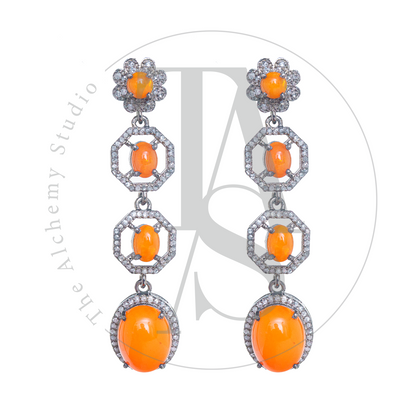 Abigail Orange Opal Dangling Earring