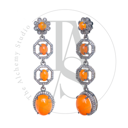 Abigail Orange Opal Dangling Earring