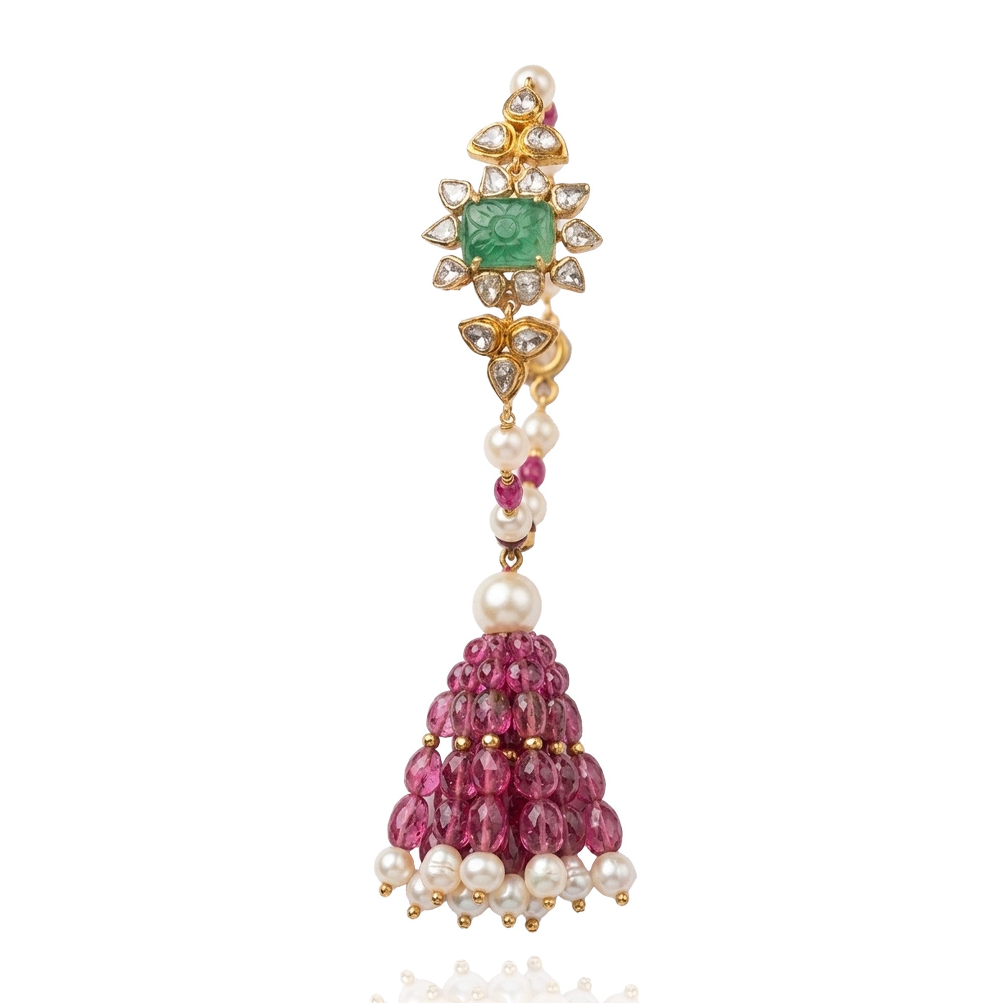 Ahana Polki tourmaline carved Emerald Bracelet