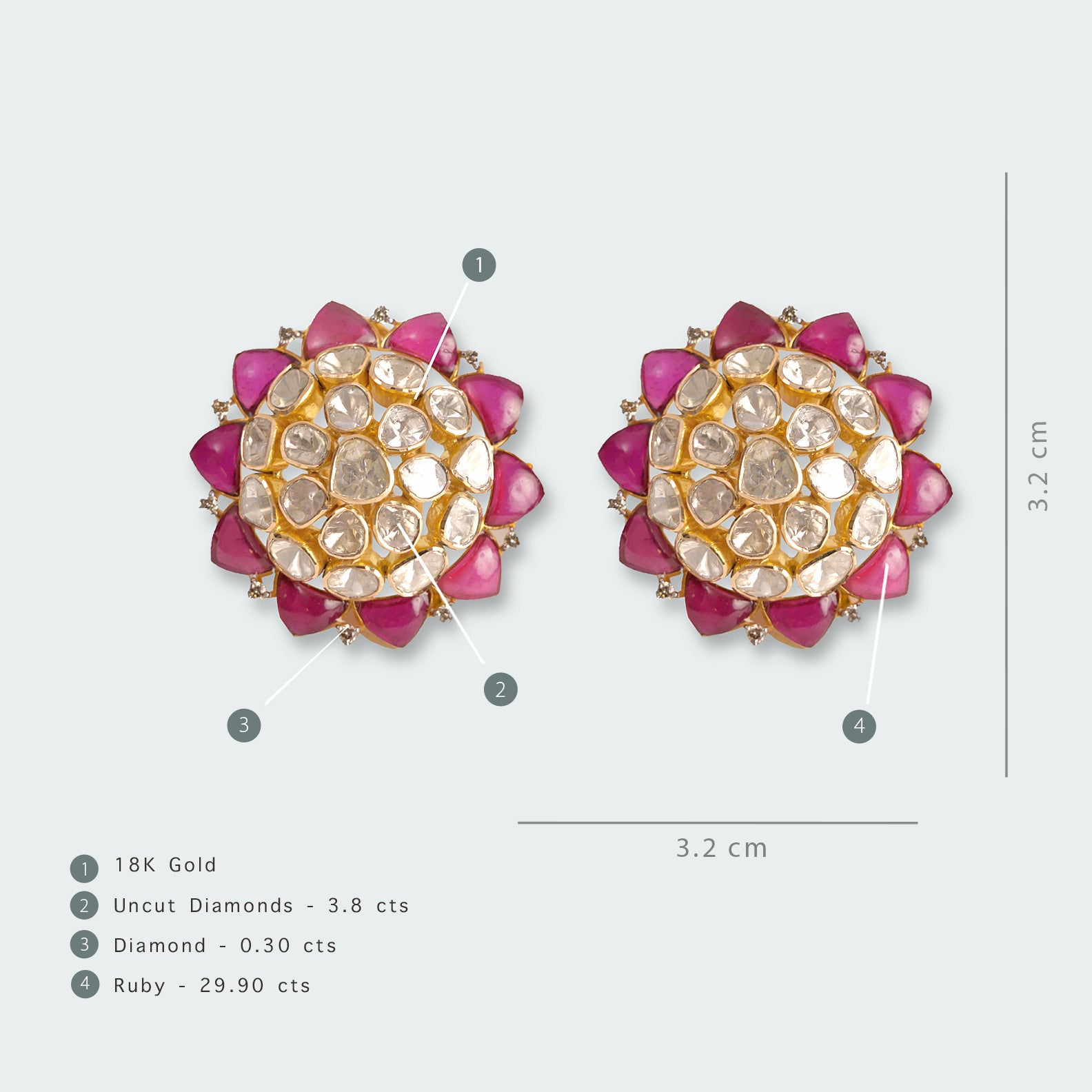 Aiyanna Ruby Polki Earrings