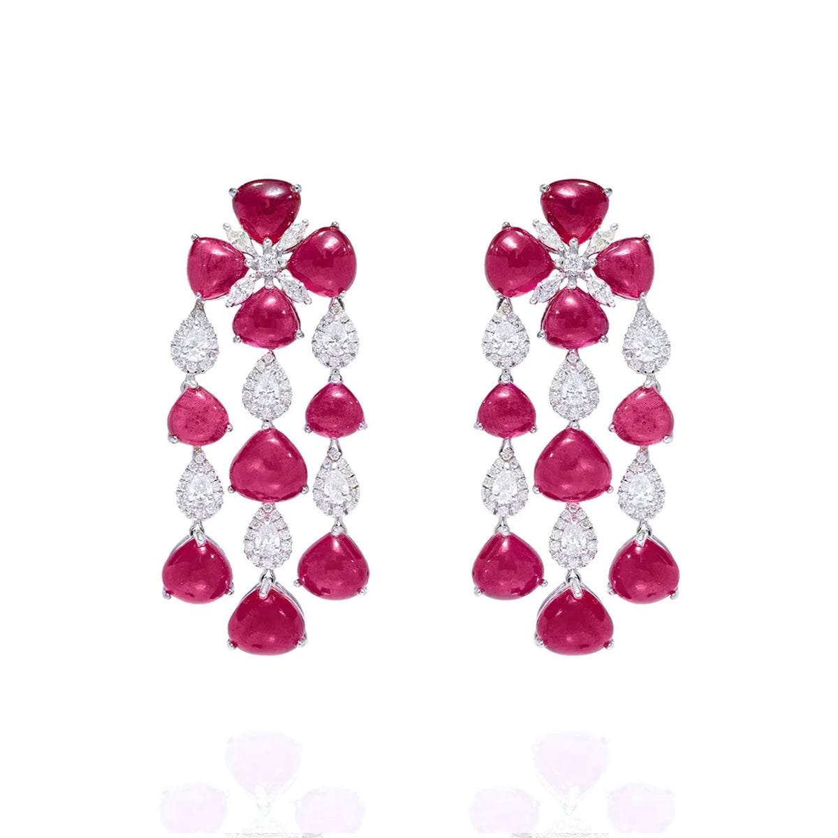 Ariel Diamond Ruby Earrings