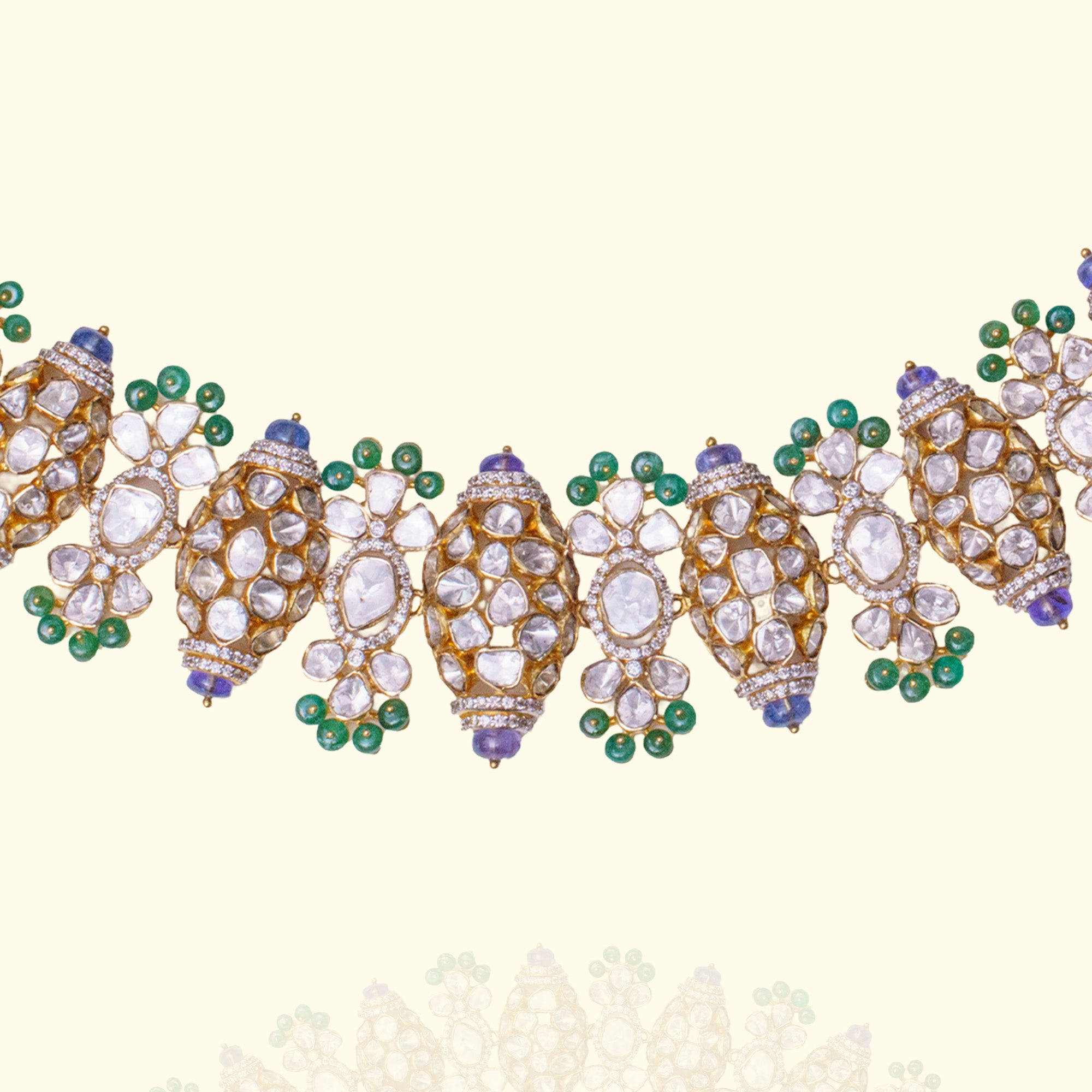 Floret Emerald Polki Necklace