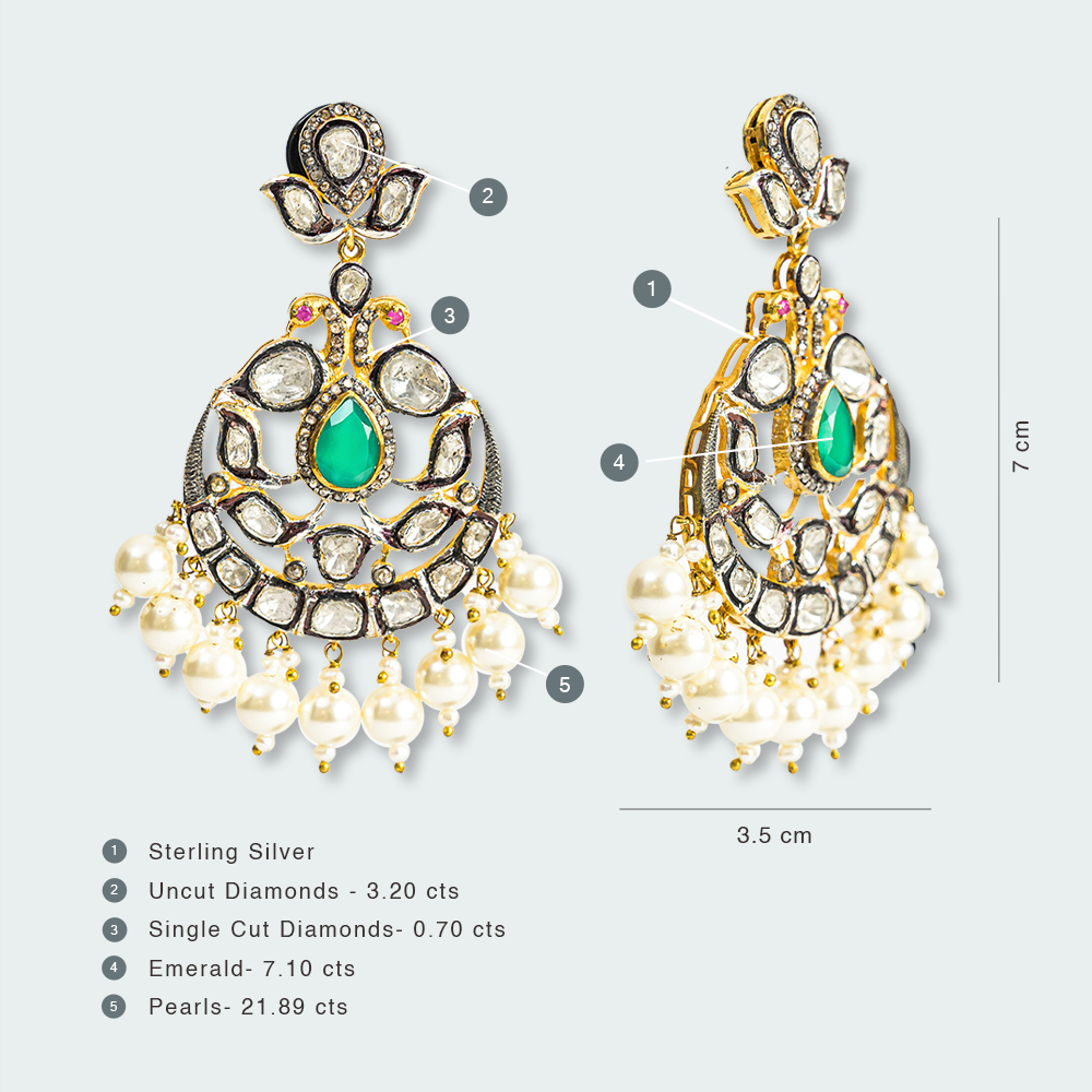 Asma Emerald Polki Chaandbalis