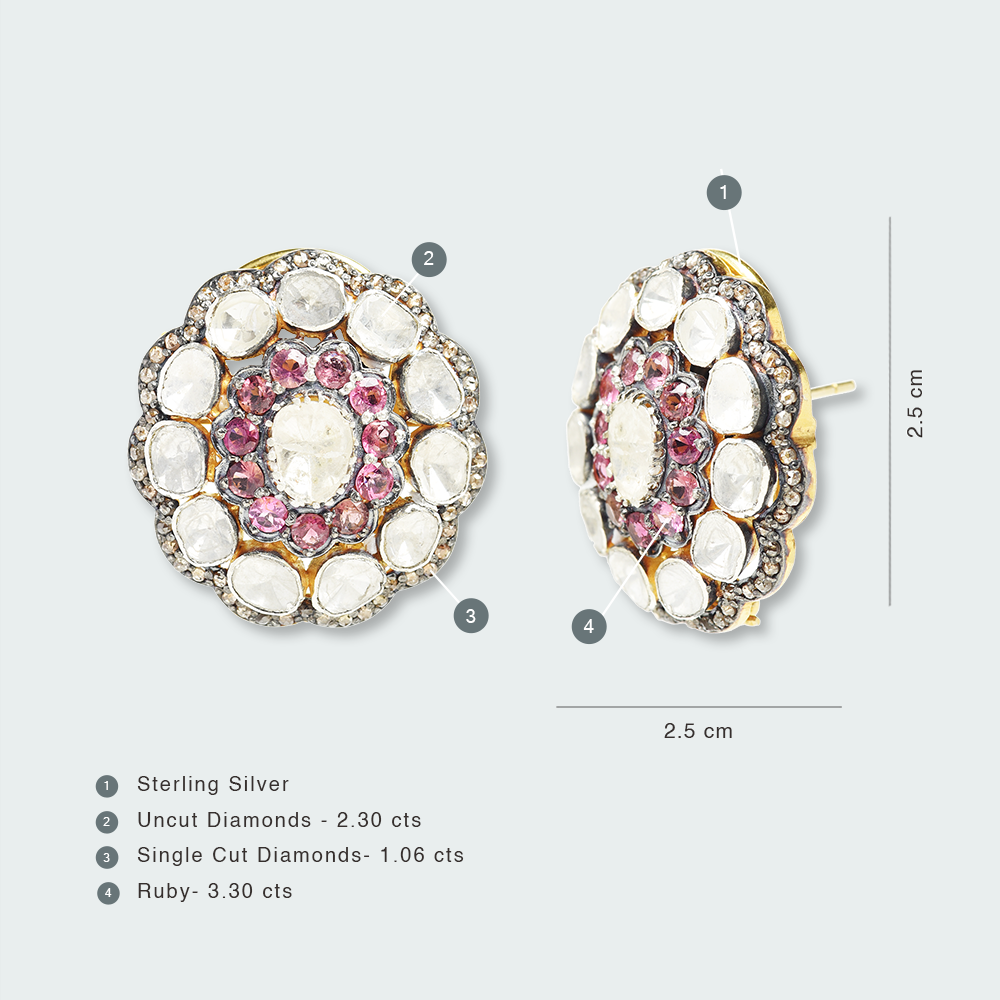 Astrales Ruby Polki Earring