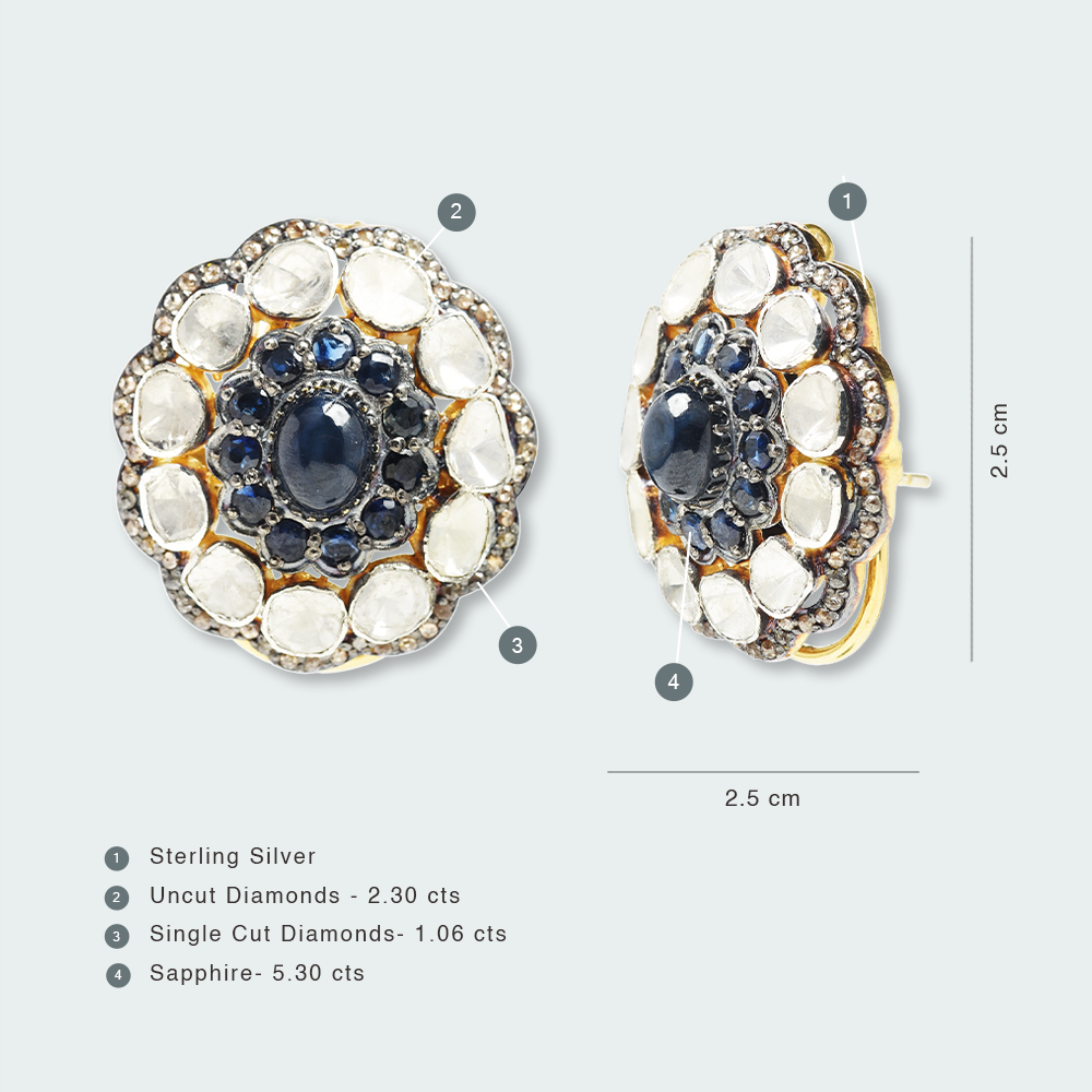 Astrales Sapphire Polki Earrings