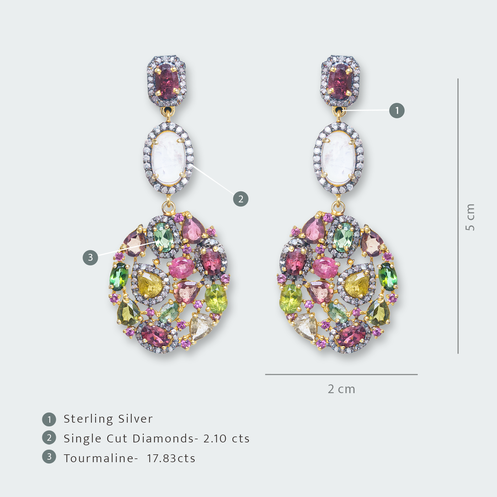 Aurora Tourmaline Diamond Earrings