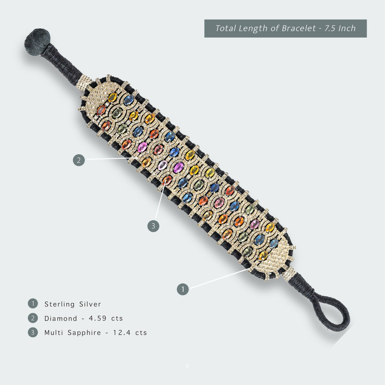 Avira Multi Sapphire Diamond Bracelet