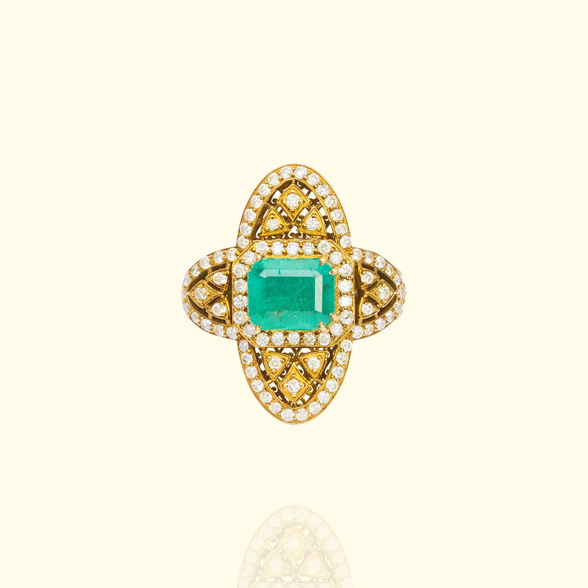 Zahira Emerald Polki Ring