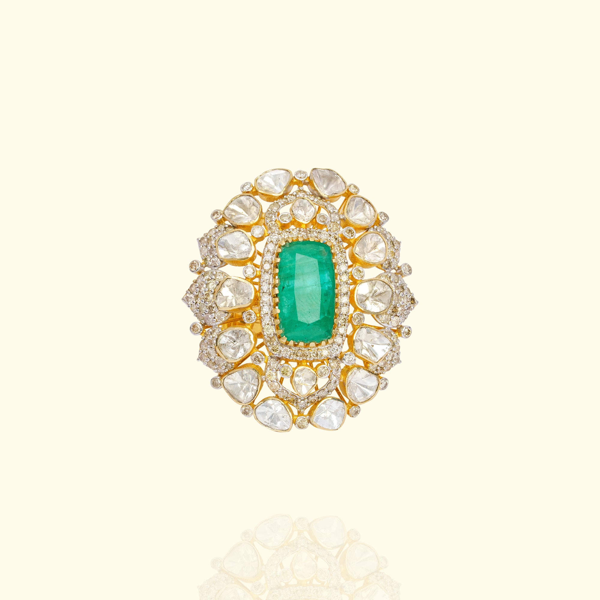 Indriya Emerald Polki Ring