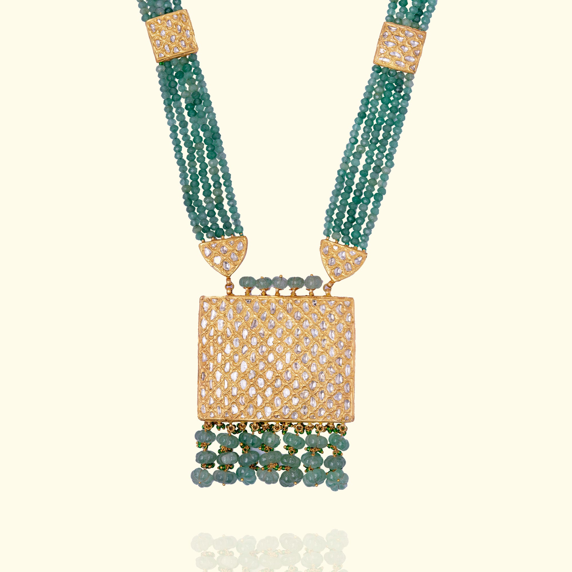 Jasmina Emerald Polki Pendant