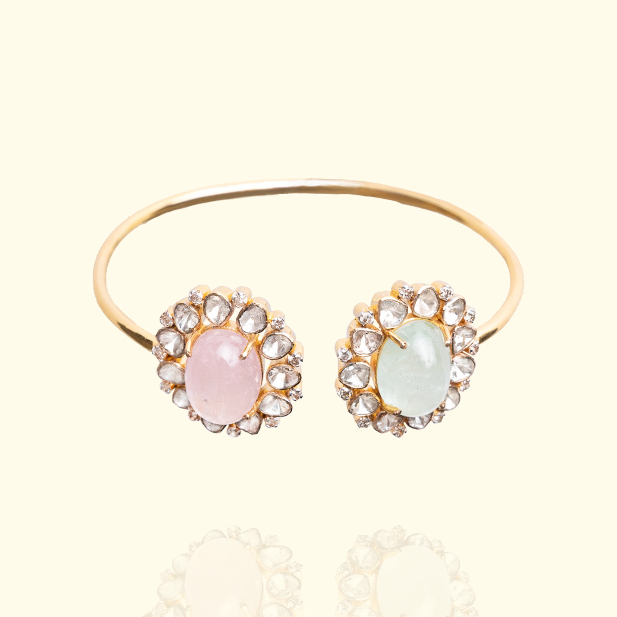 Jeahh Russian Emerald Morganite Polki Cuff