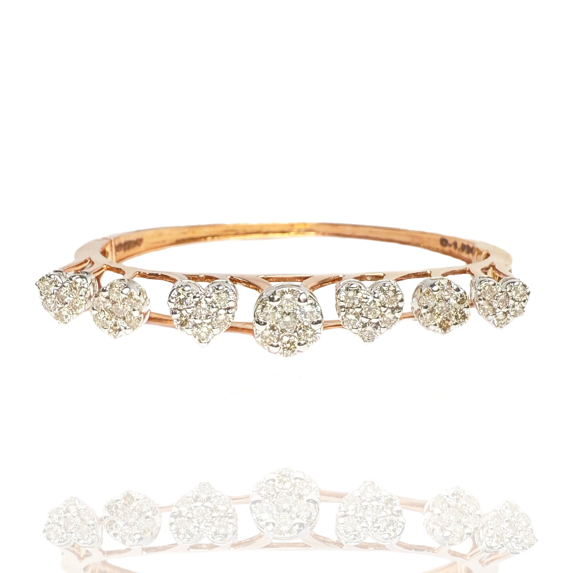 Diamond gold bangle, luxury handcrafted fine jewellery, minimal elegant Indian bracelet for women