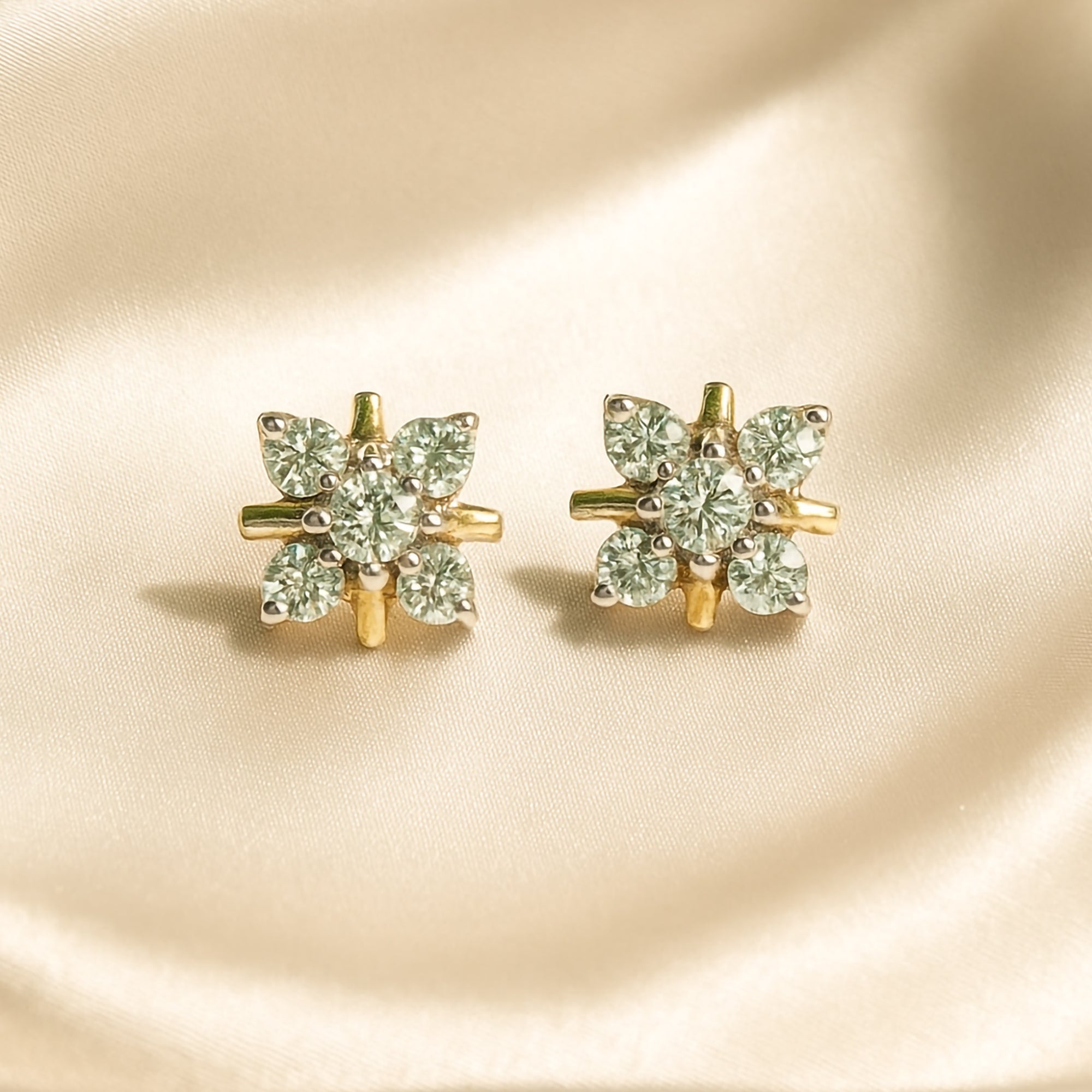 Diamond gold earrings, handcrafted luxury fine jewellery, minimal statement earrings for women