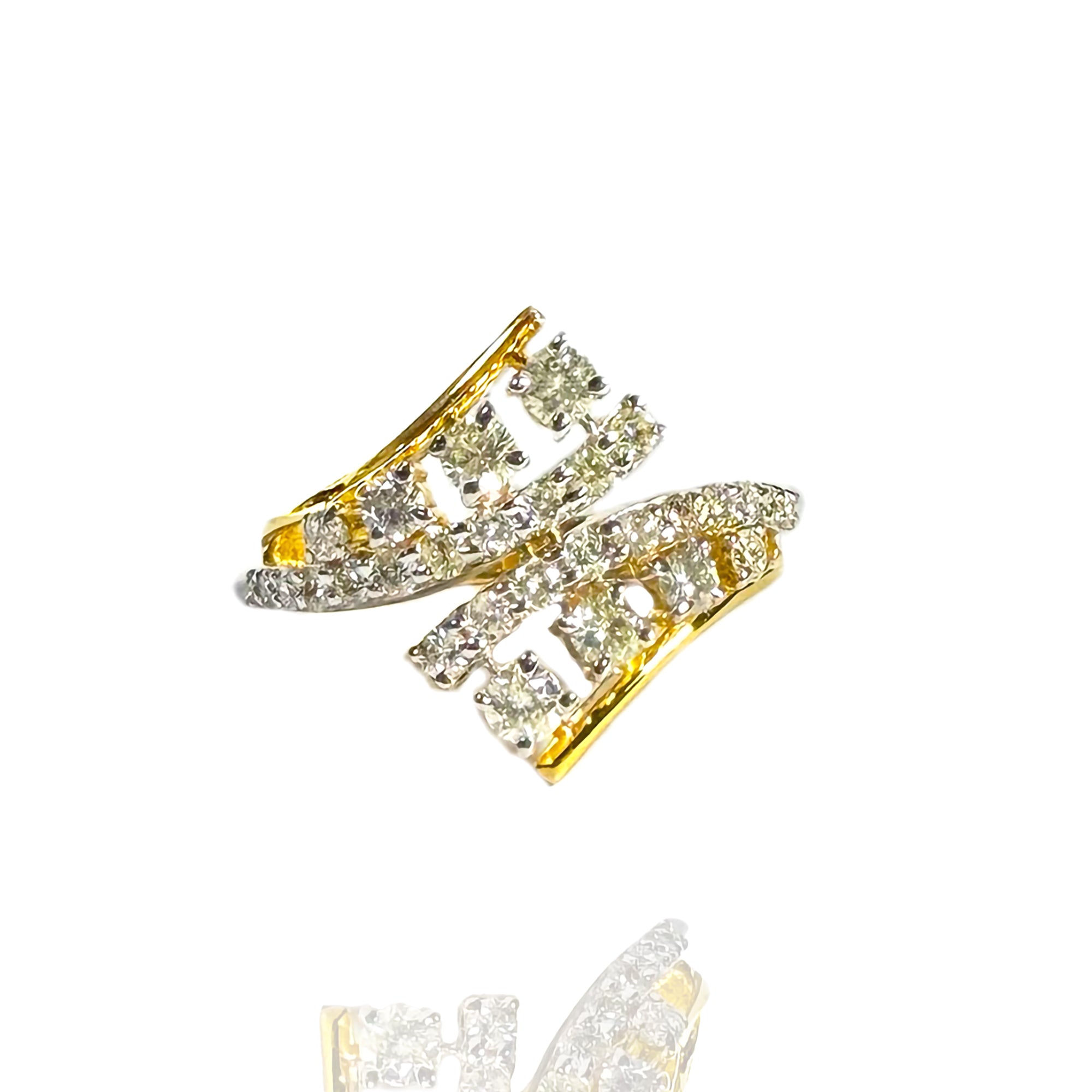 Diamond gold ring, luxury handcrafted fine jewellery, statement ring