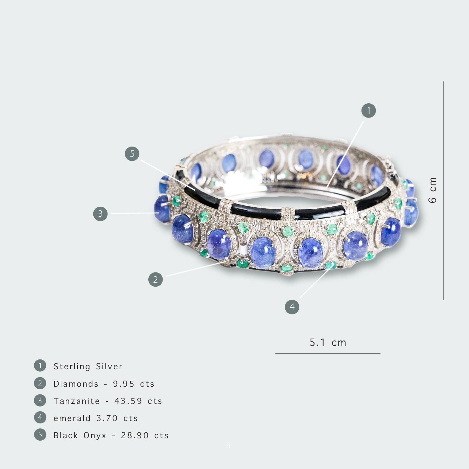 Celesete Tanzanite Diamond Cuff