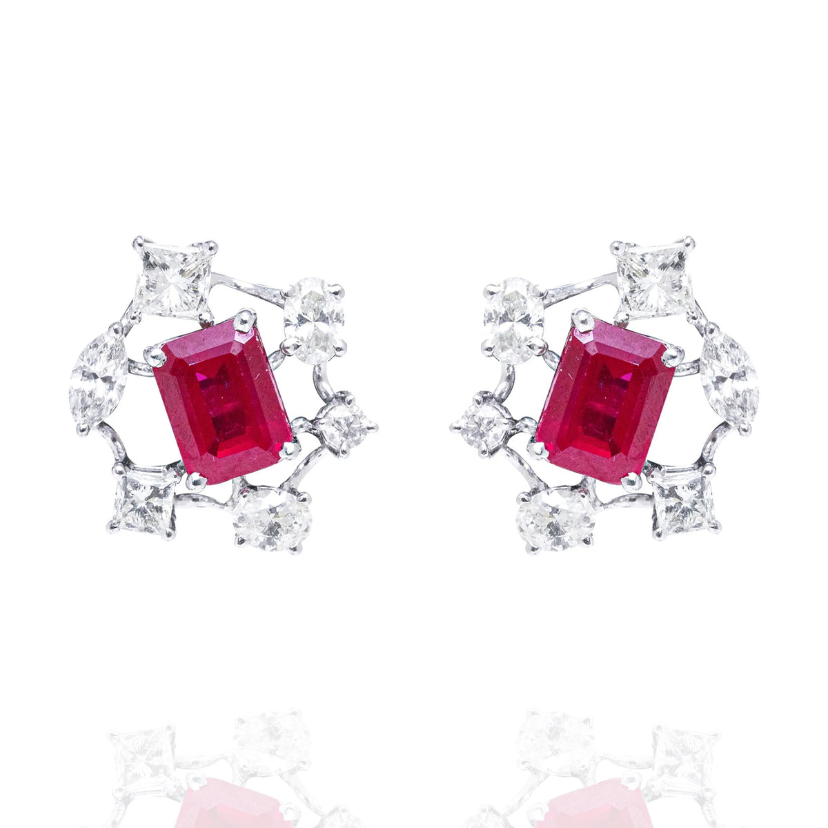 Celestial Diamond Ruby Earrings