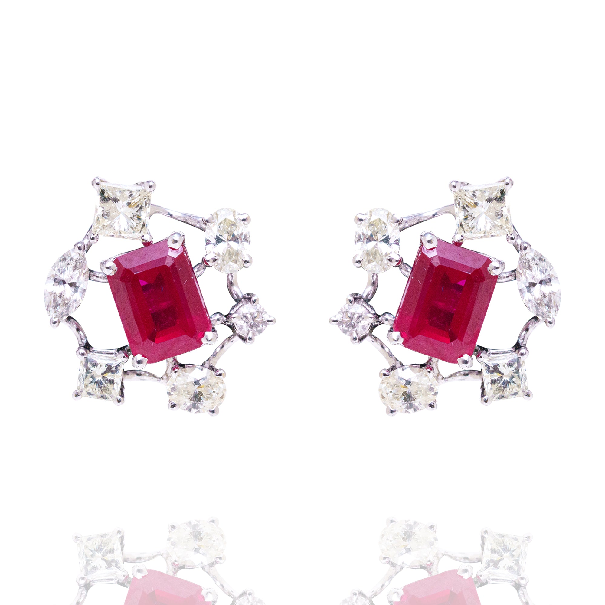 Celestial Ruby Diamond Earrings