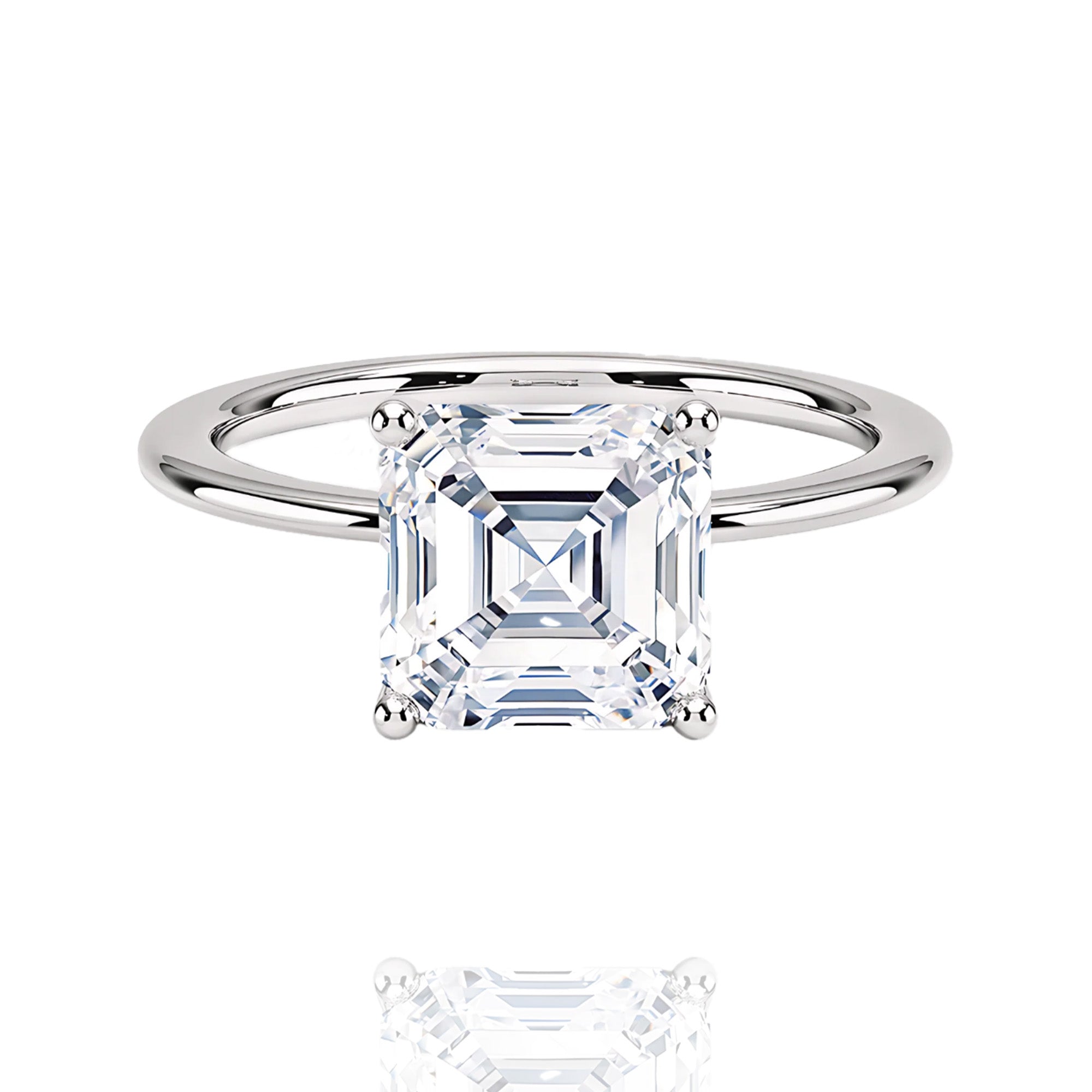 classic asher lab grown solitaire ring