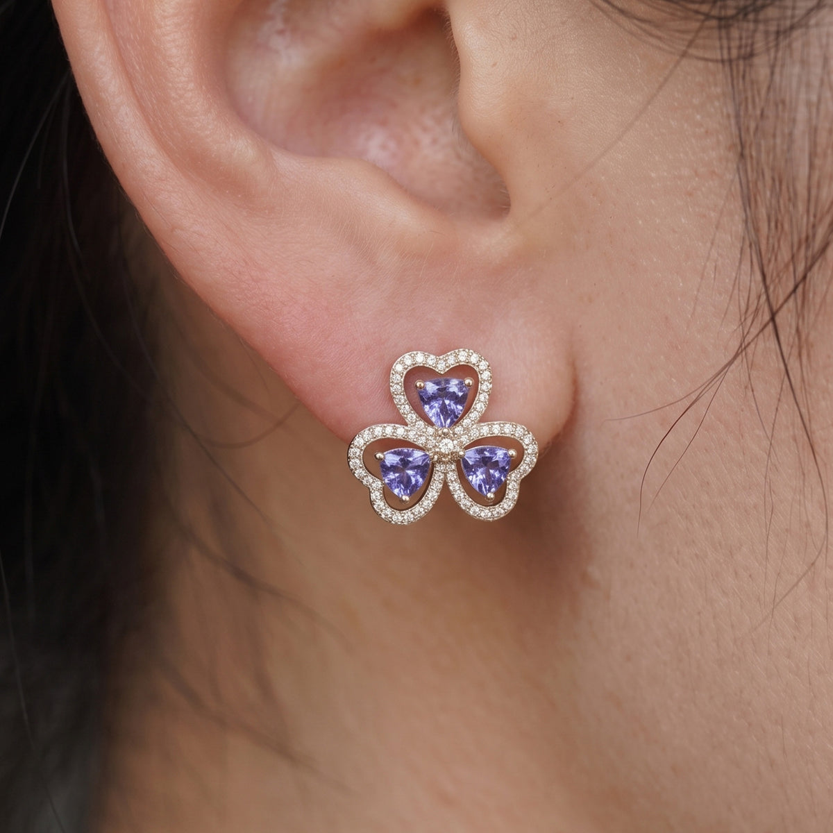 Corazon Diamond Tanzanite Earrings