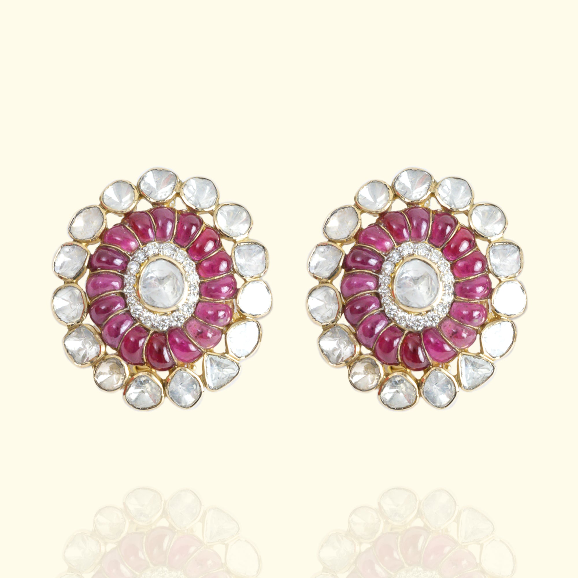 Elani Polki Ruby Earrings
