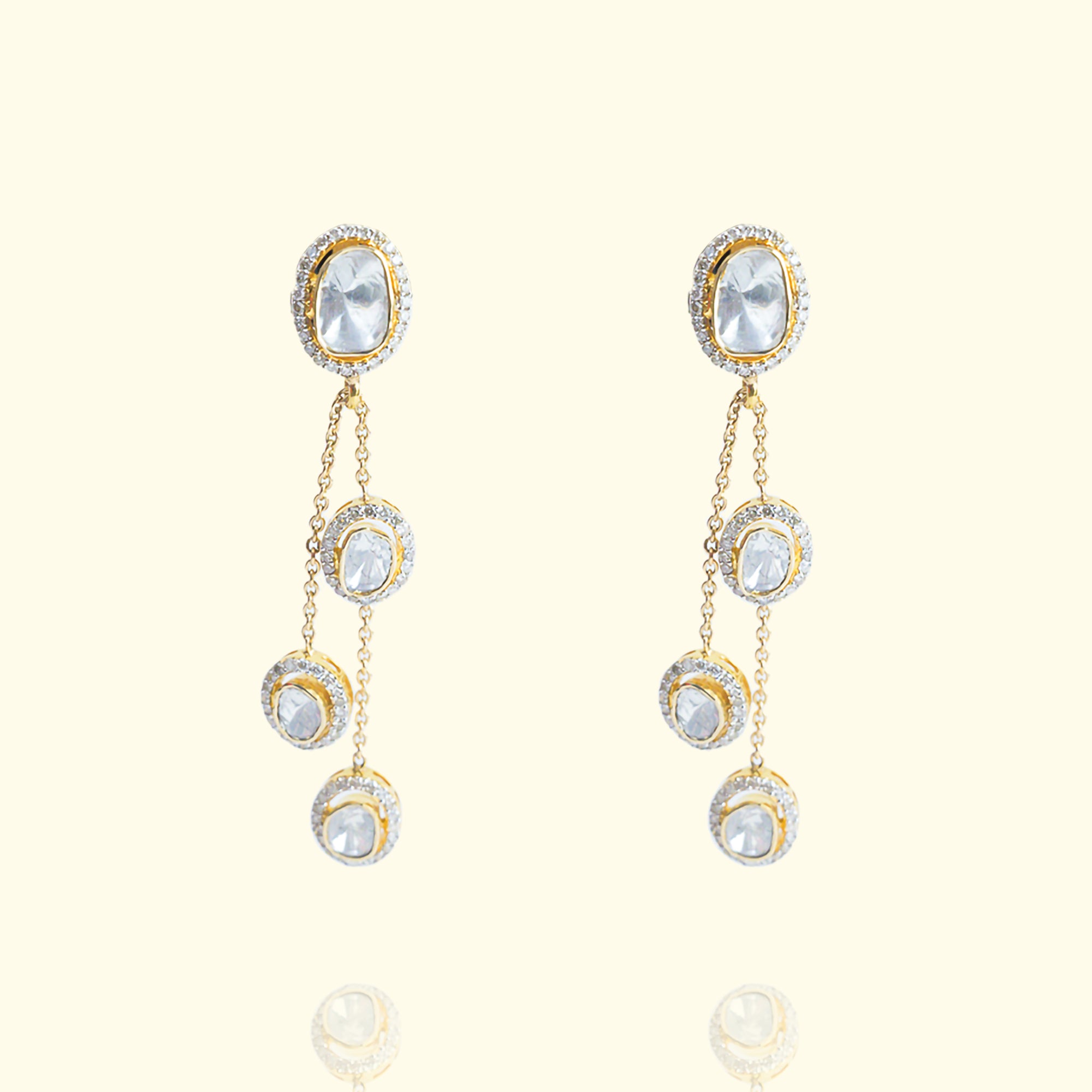 Dangling Polki Earrings