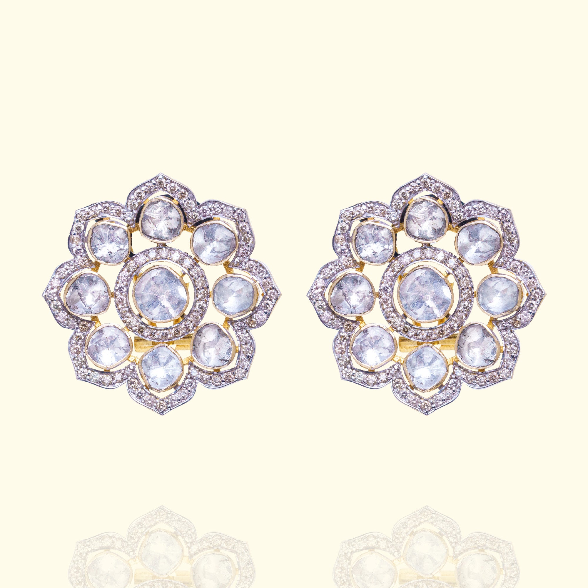 Floral Blossom Polki Earrings