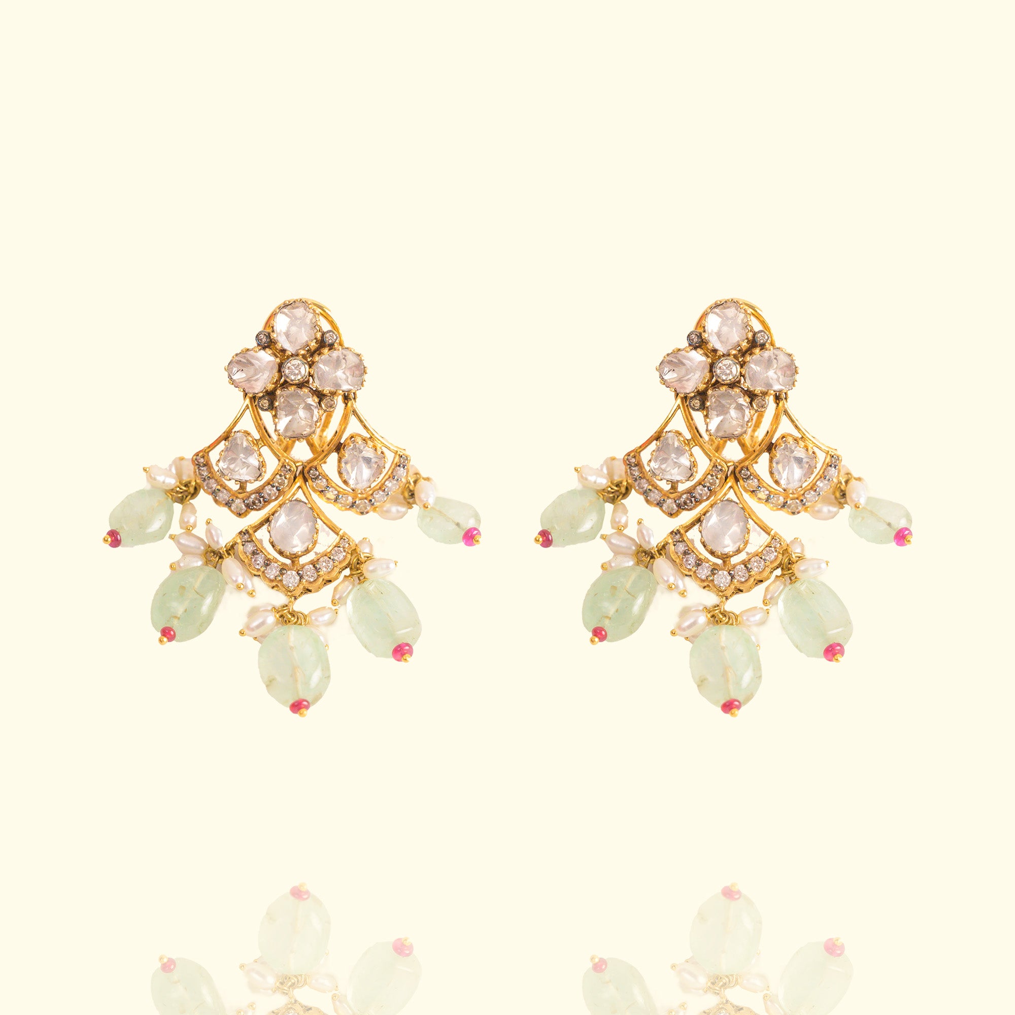 Tahira Emerald Polki Earrings