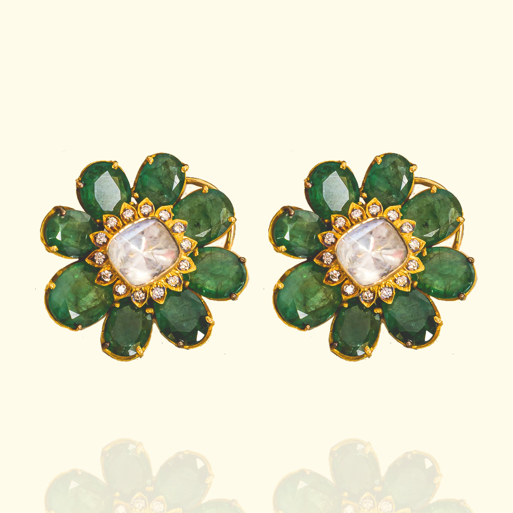 Ezra emerald polki Earrings