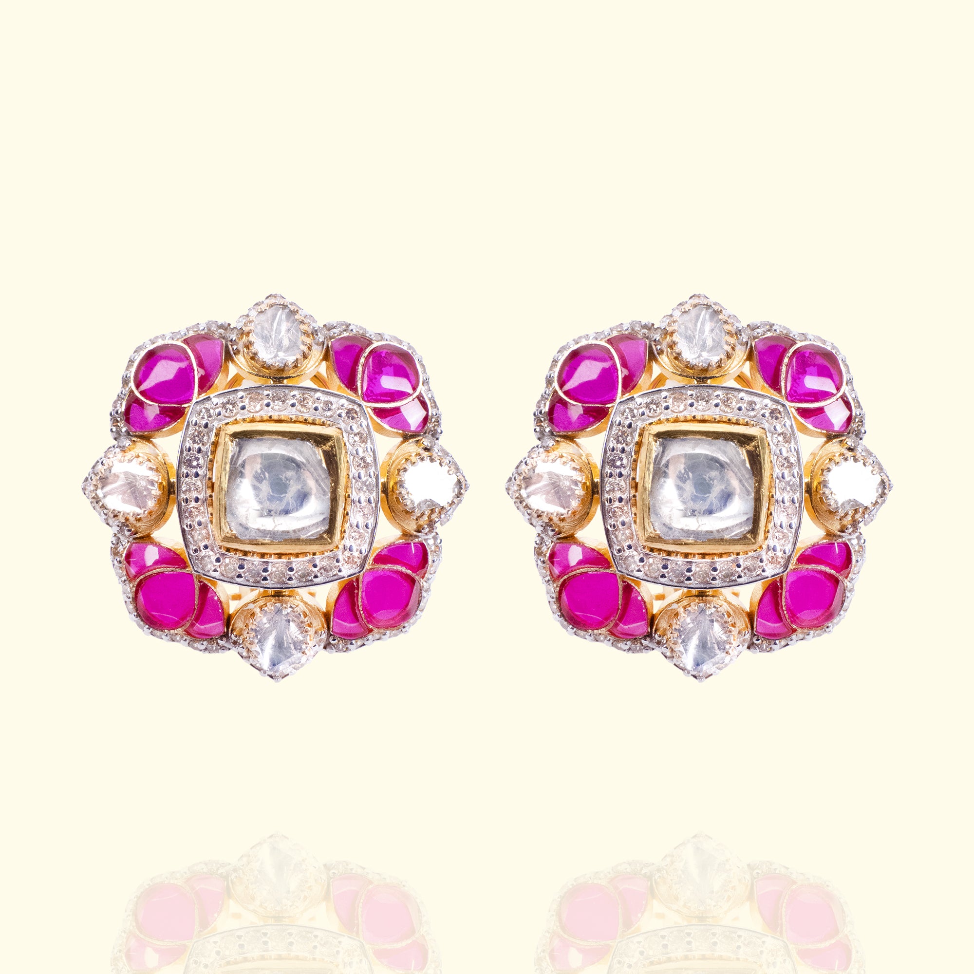 Nayaab Ruby Polki Earrings