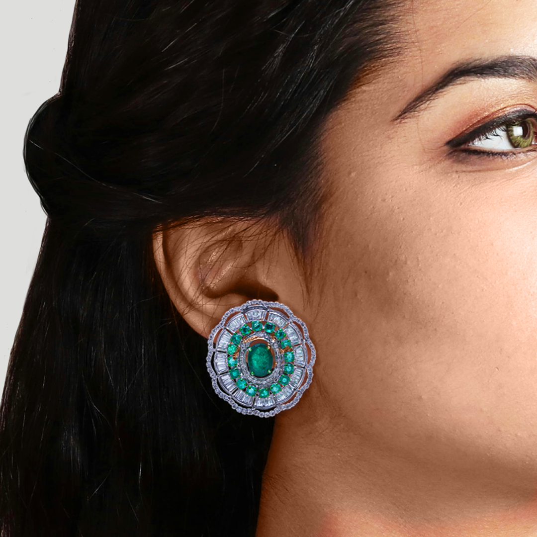 Elysian emerald diamond Earrings