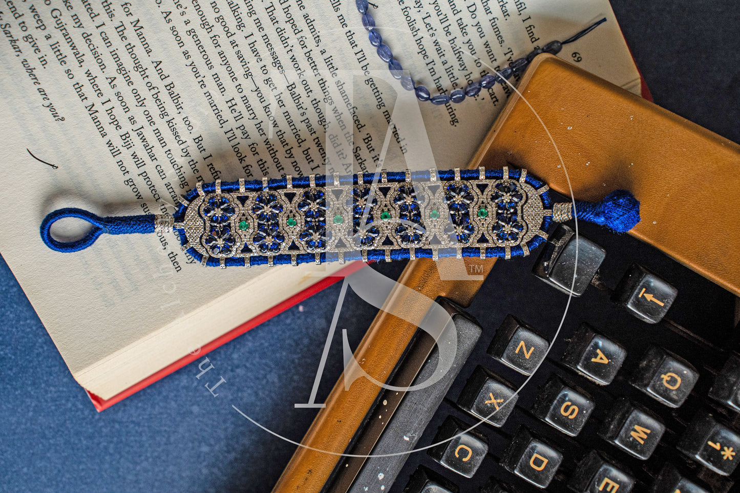 Delphi Emerald, Blue Sapphire and Diamond Bracelet