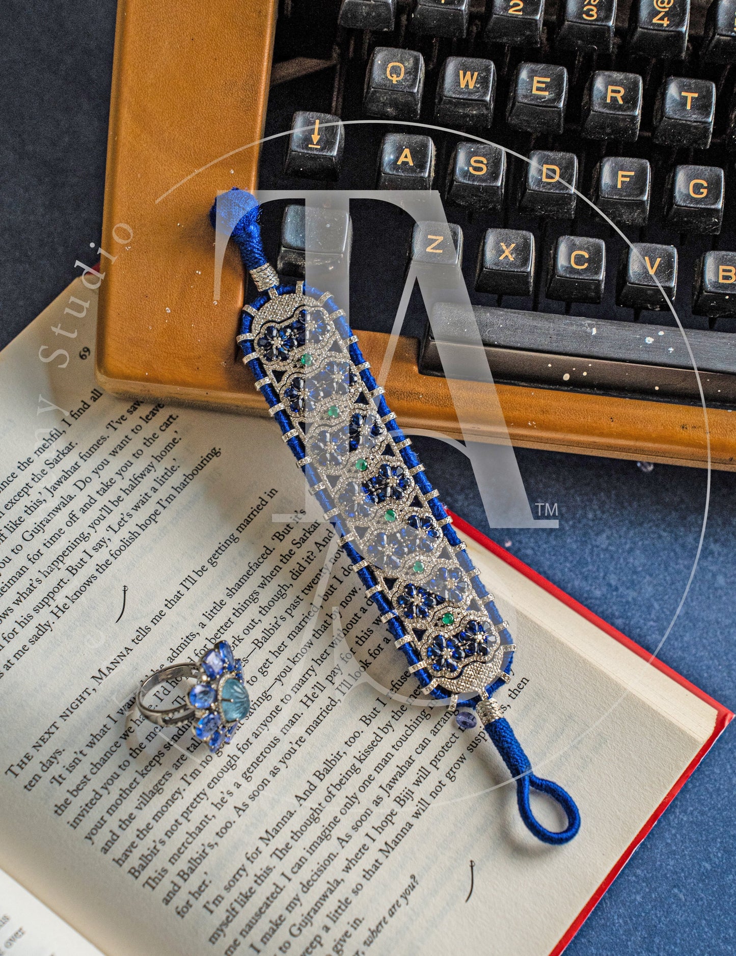 Delphi Emerald, Blue Sapphire and Diamond Bracelet