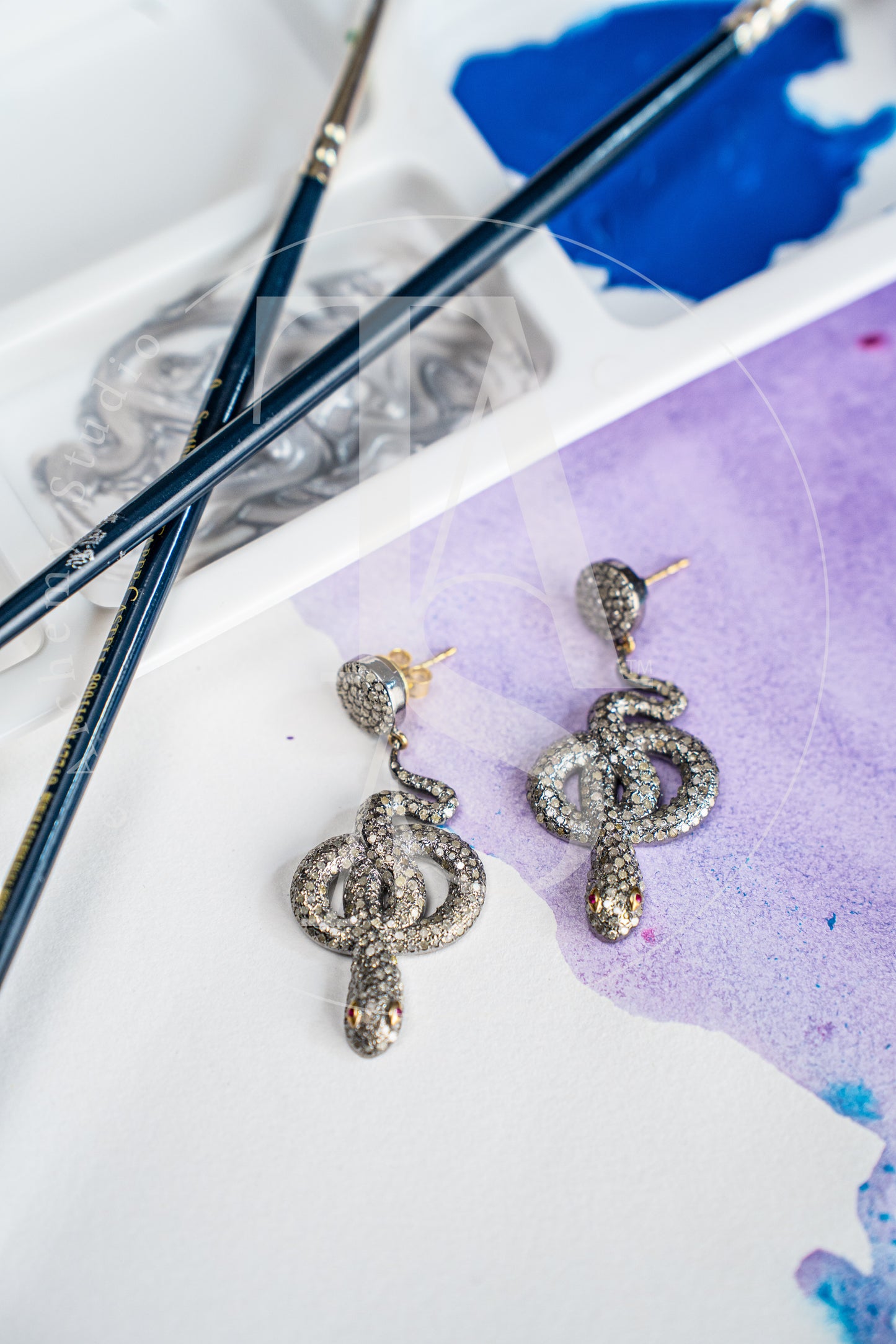 Sylvia Ruby Sapphire and Diamond Earrings