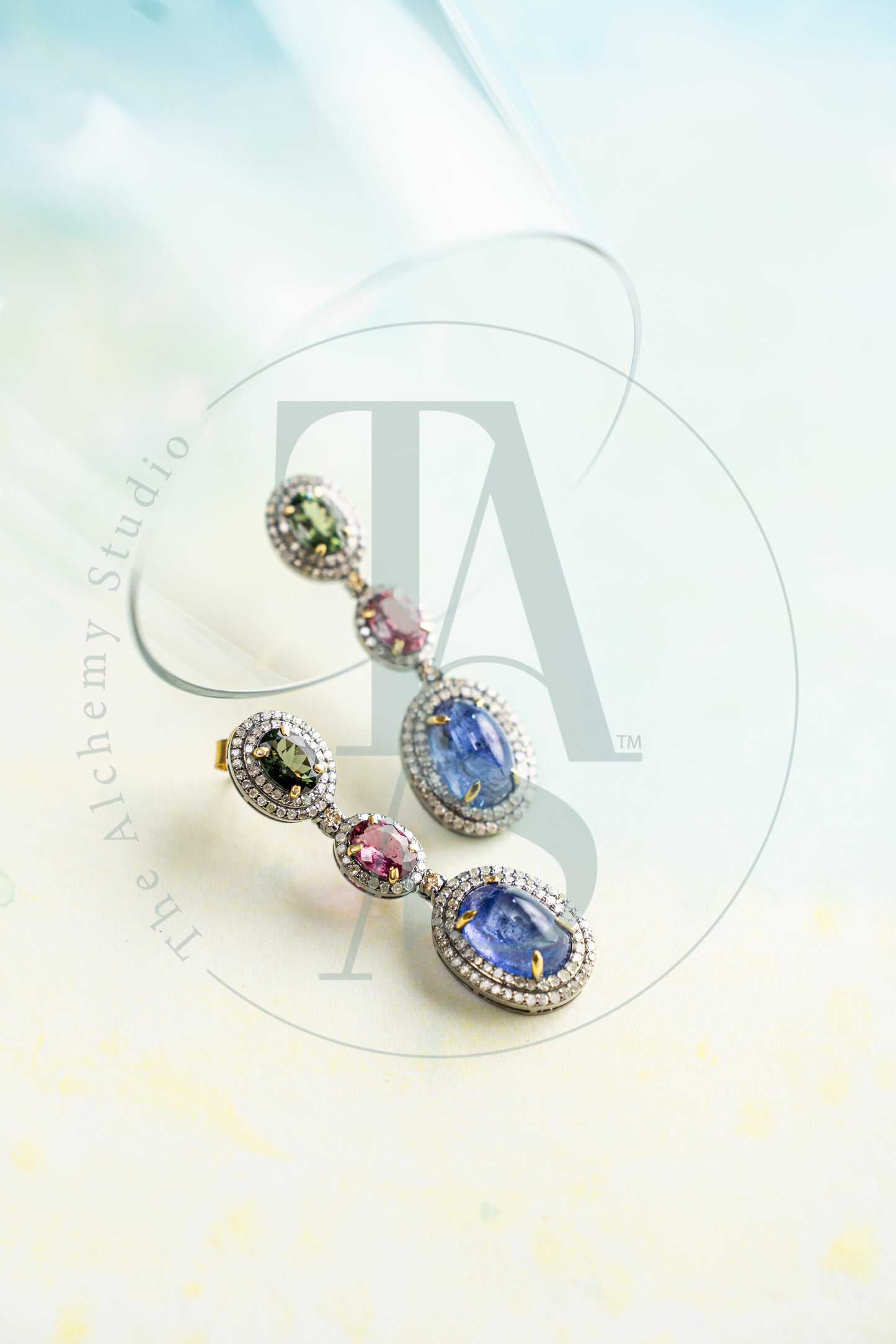 Cherine Tanzanite and Tourmaline Earrings