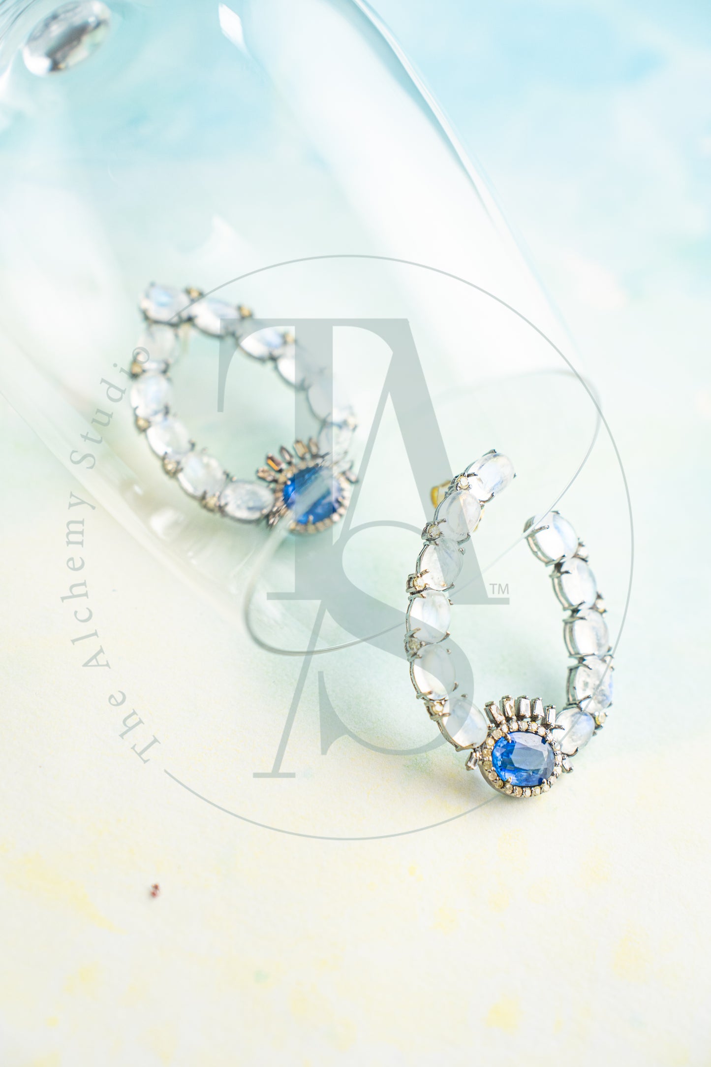 Albinia Sapphire and Moonstone Earrings