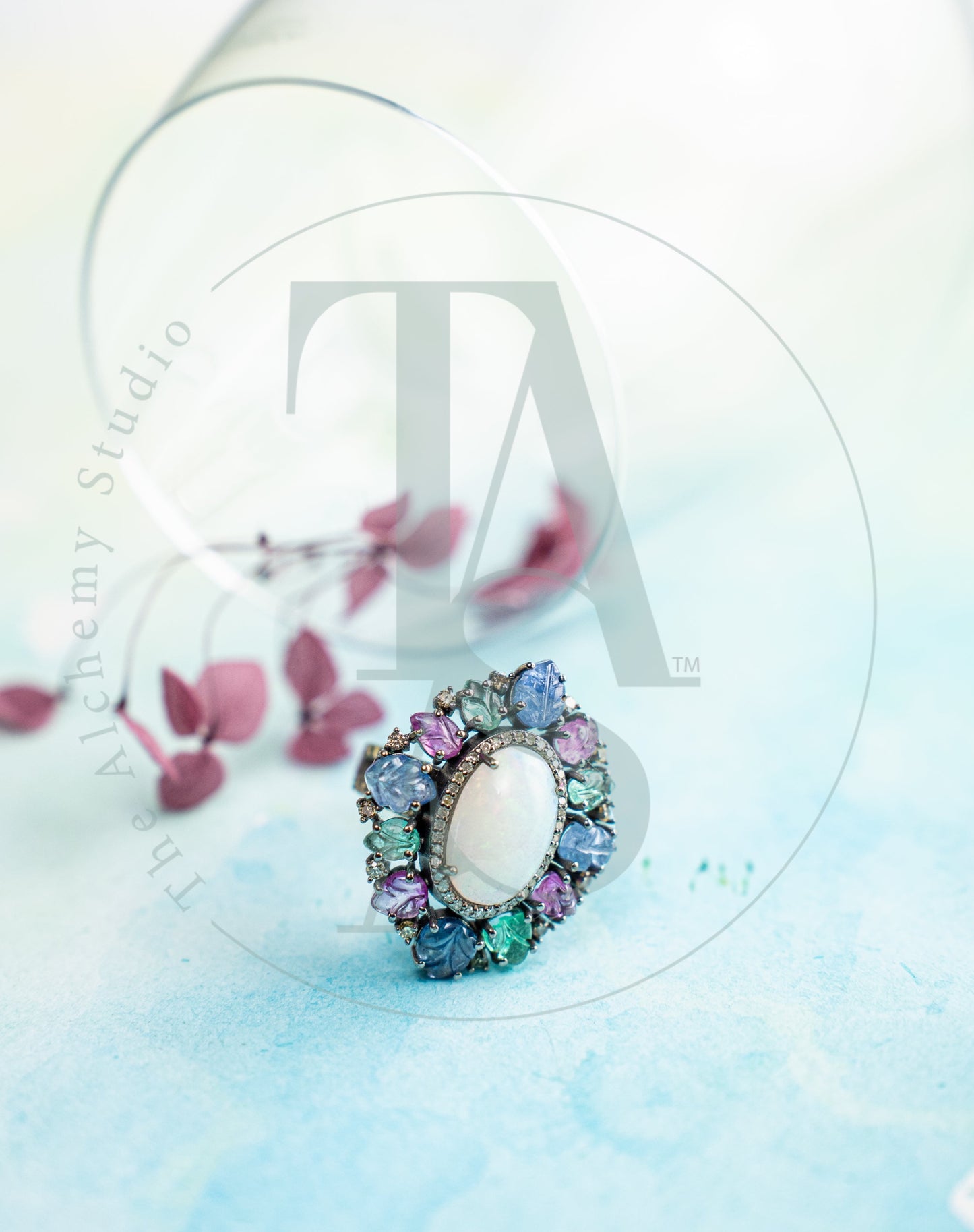 Delphi Opal and Tourmaline Ring