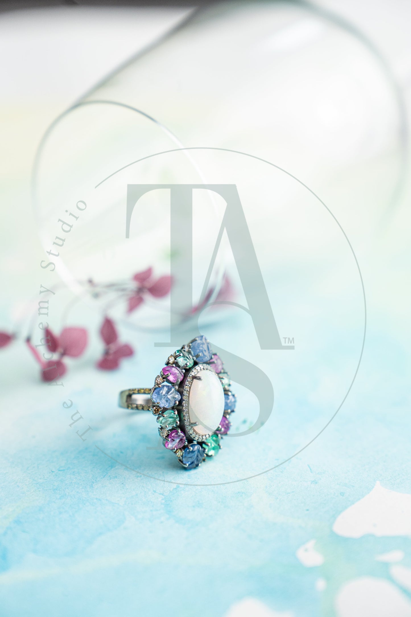Delphi Opal and Tourmaline Ring