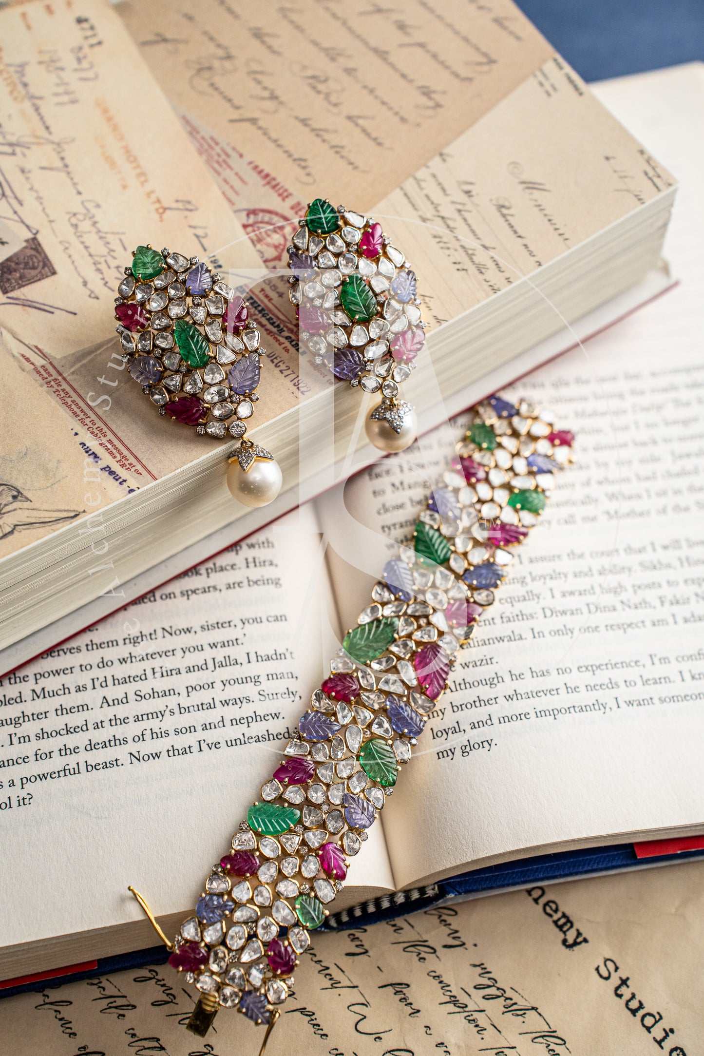 Abelia Colourful Uncut Diamond Bracelet