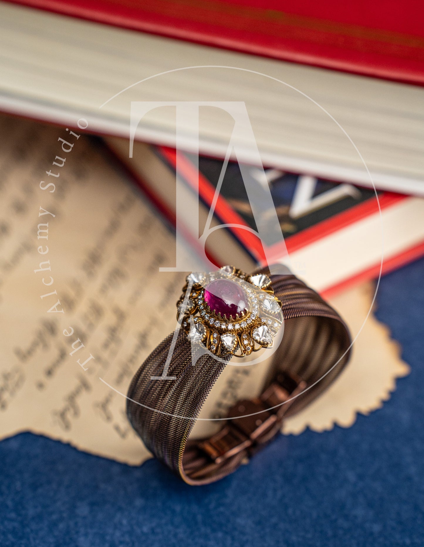 Crest Tourmaline and Uncut Diamond Cuff