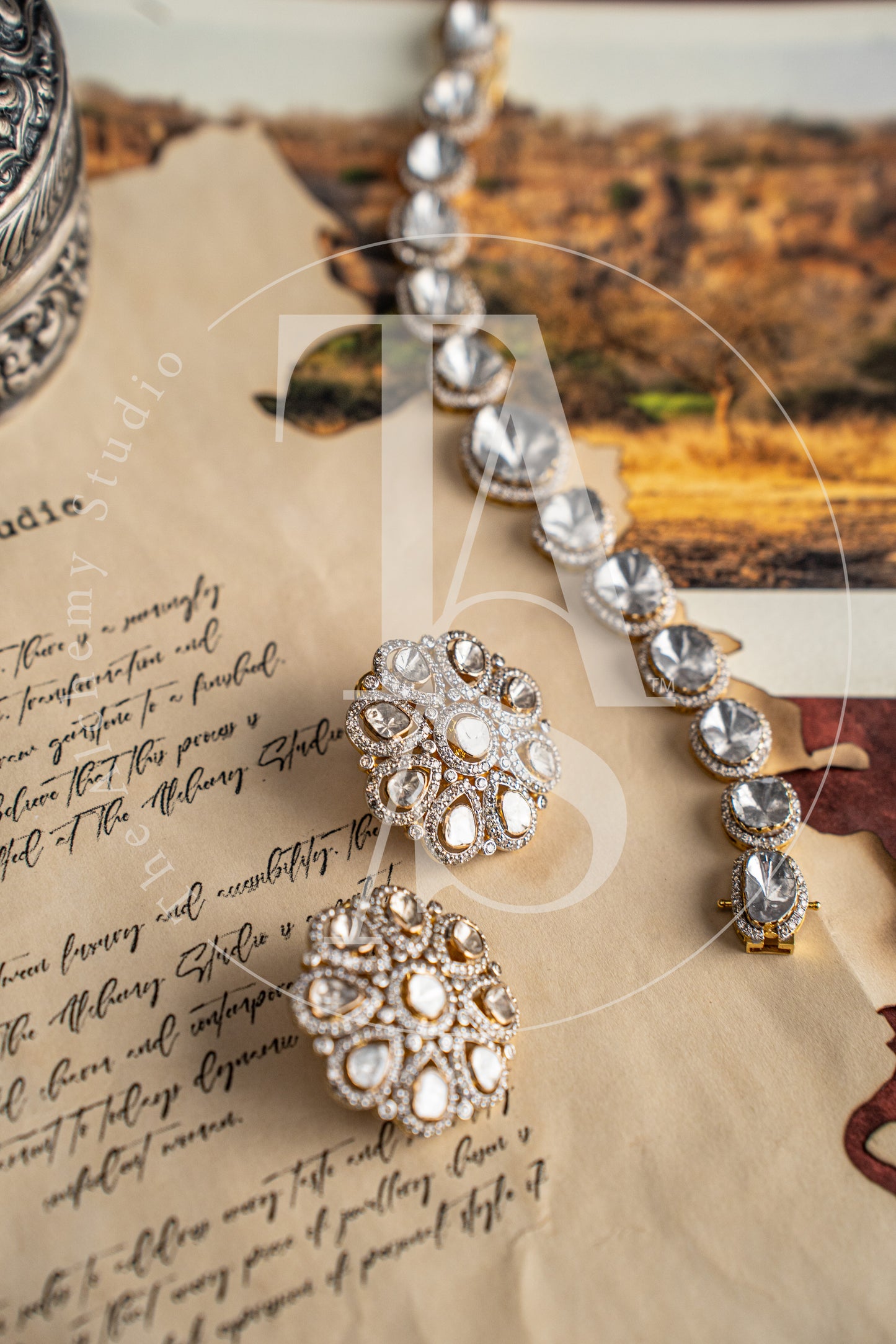 Osha Flower Uncut Diamond Earrings
