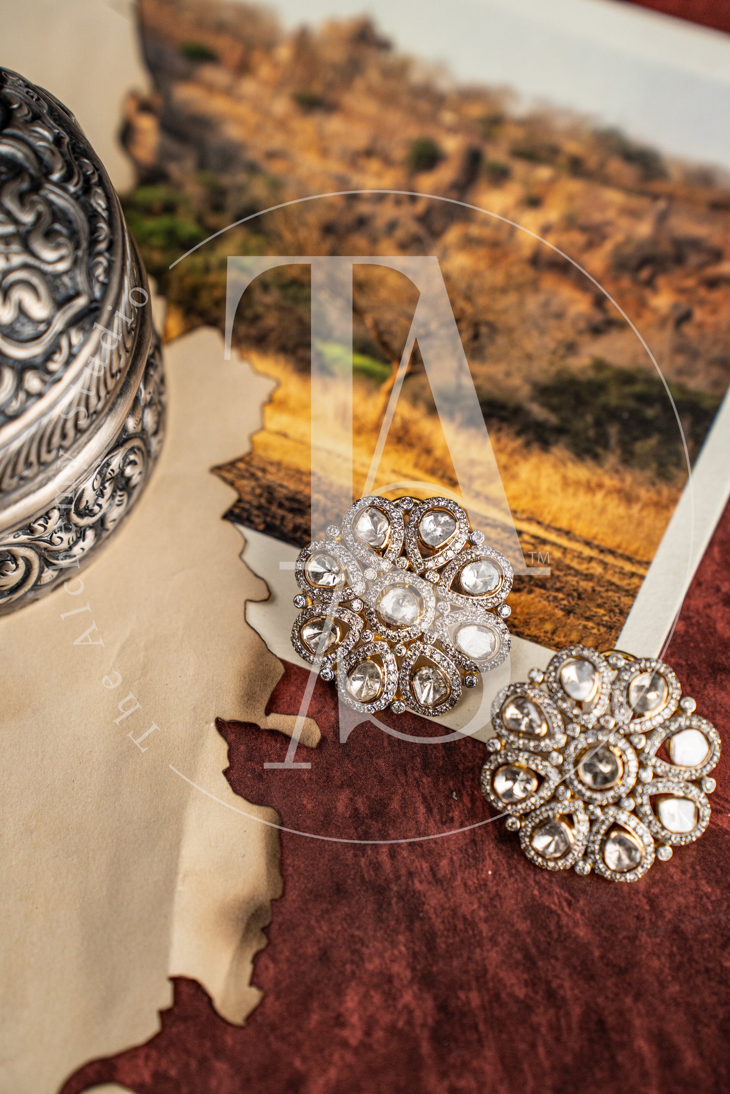 Osha Flower Uncut Diamond Earrings