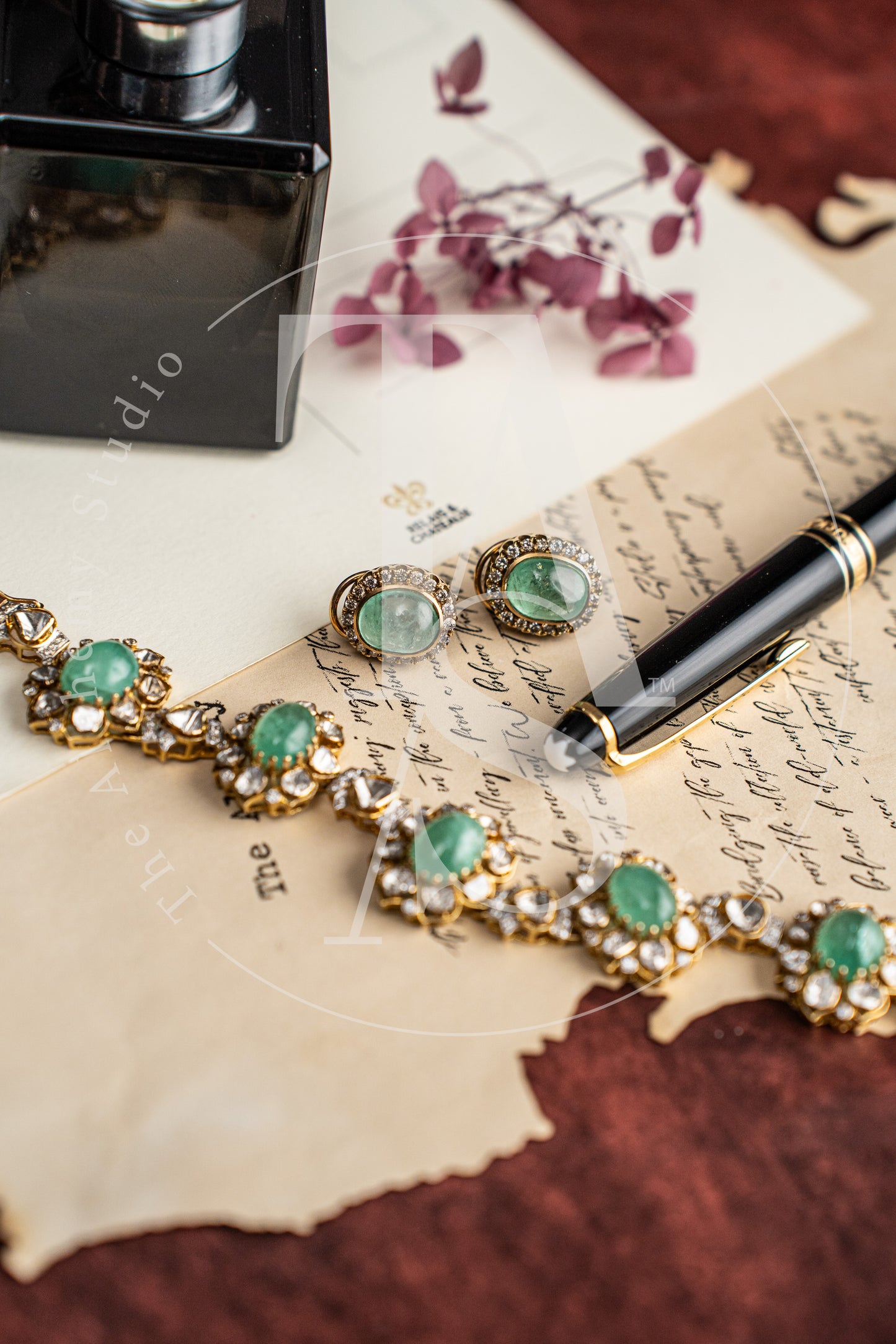 Columbian Emerald Oval Studs