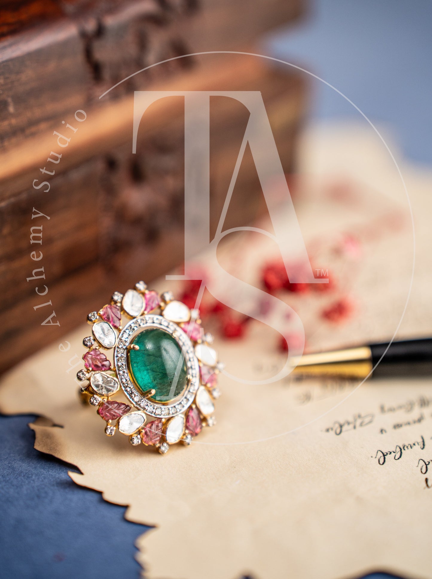 Ekiza Emerald and Ruby Ring (Detachable Pendant)