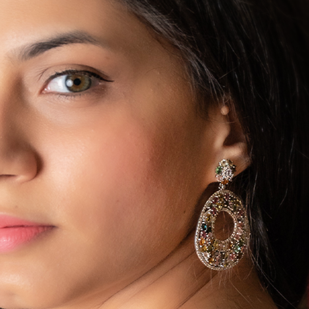 Faye Multi Sapphire Diamond Earrings