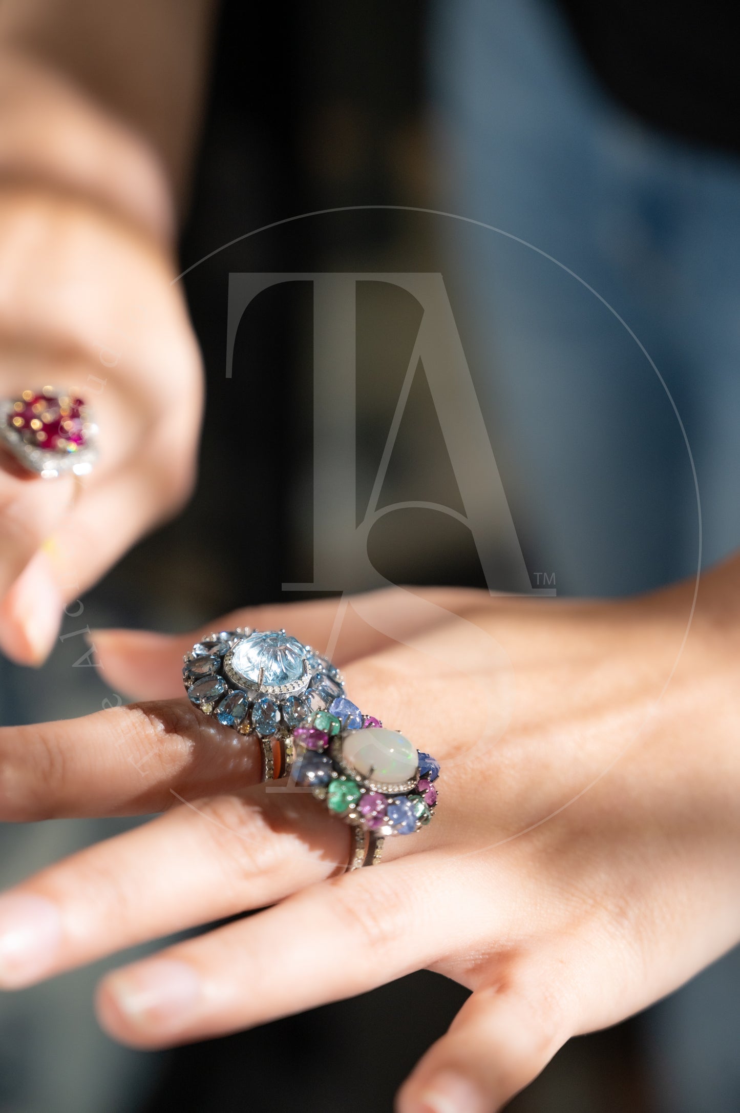 Kristy Aquamarine and Diamond Ring