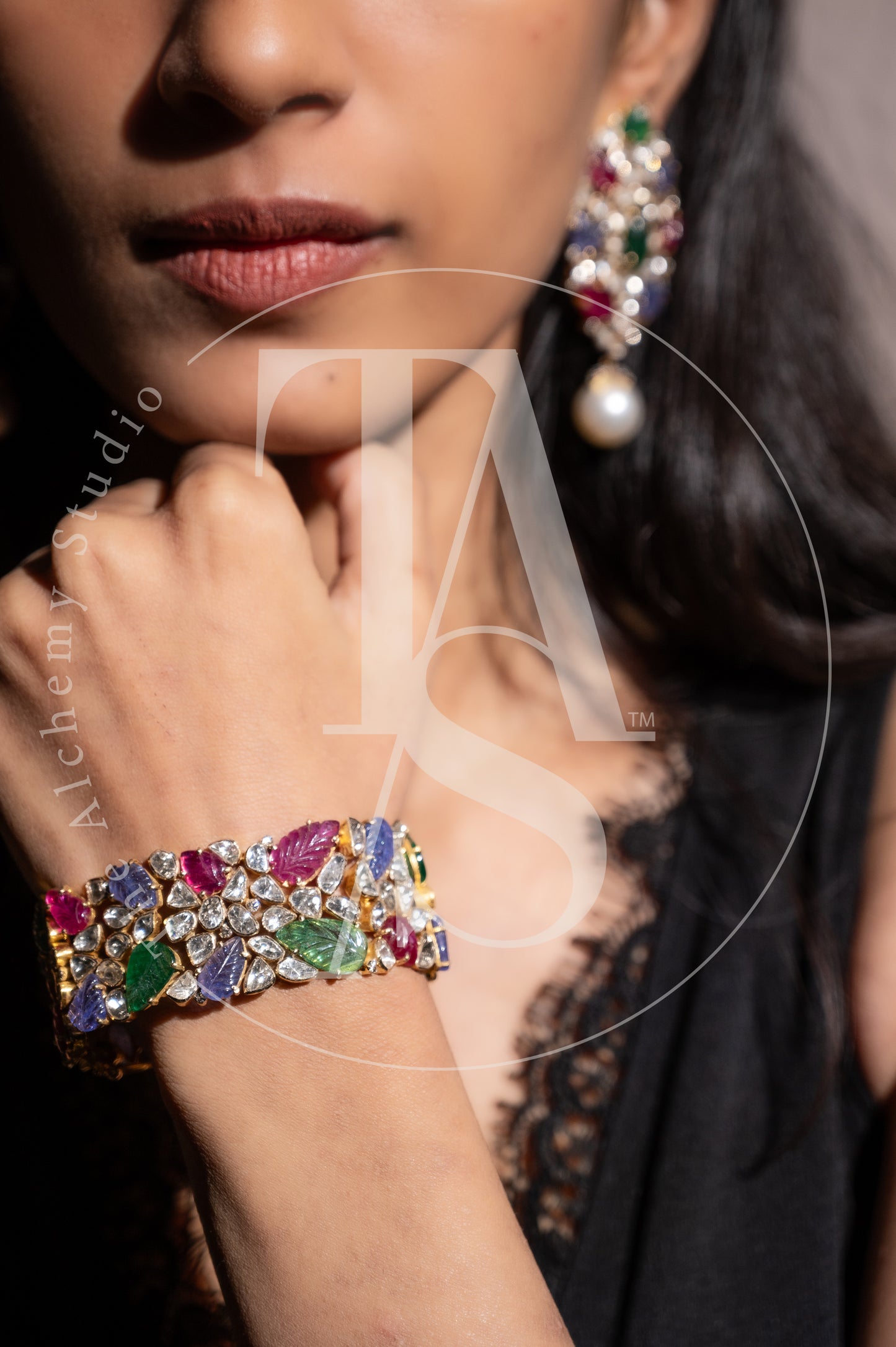Abelia Colourful Uncut Diamond Bracelet