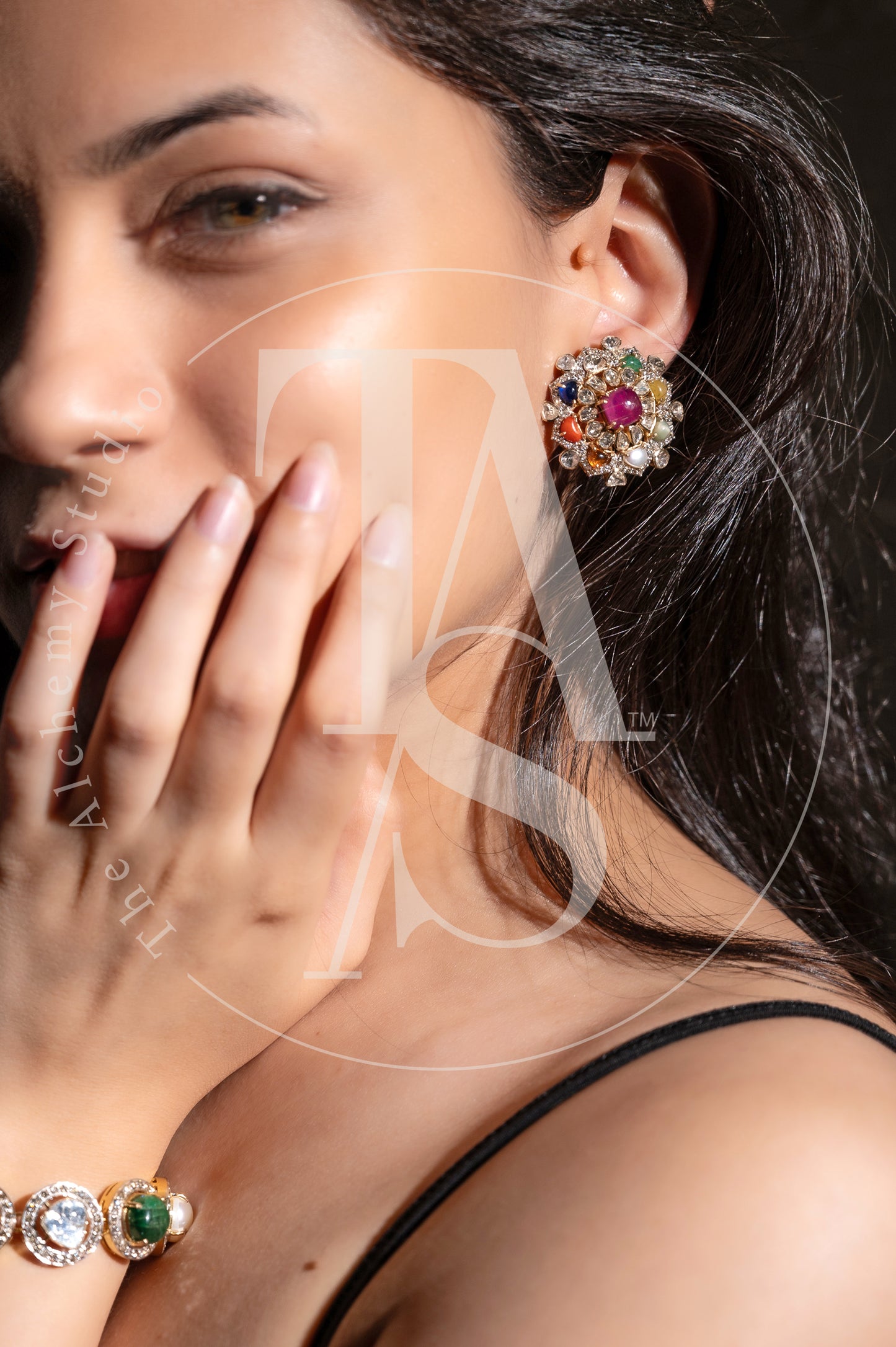 Abelle Navaratan and Uncut Diamond Earrings