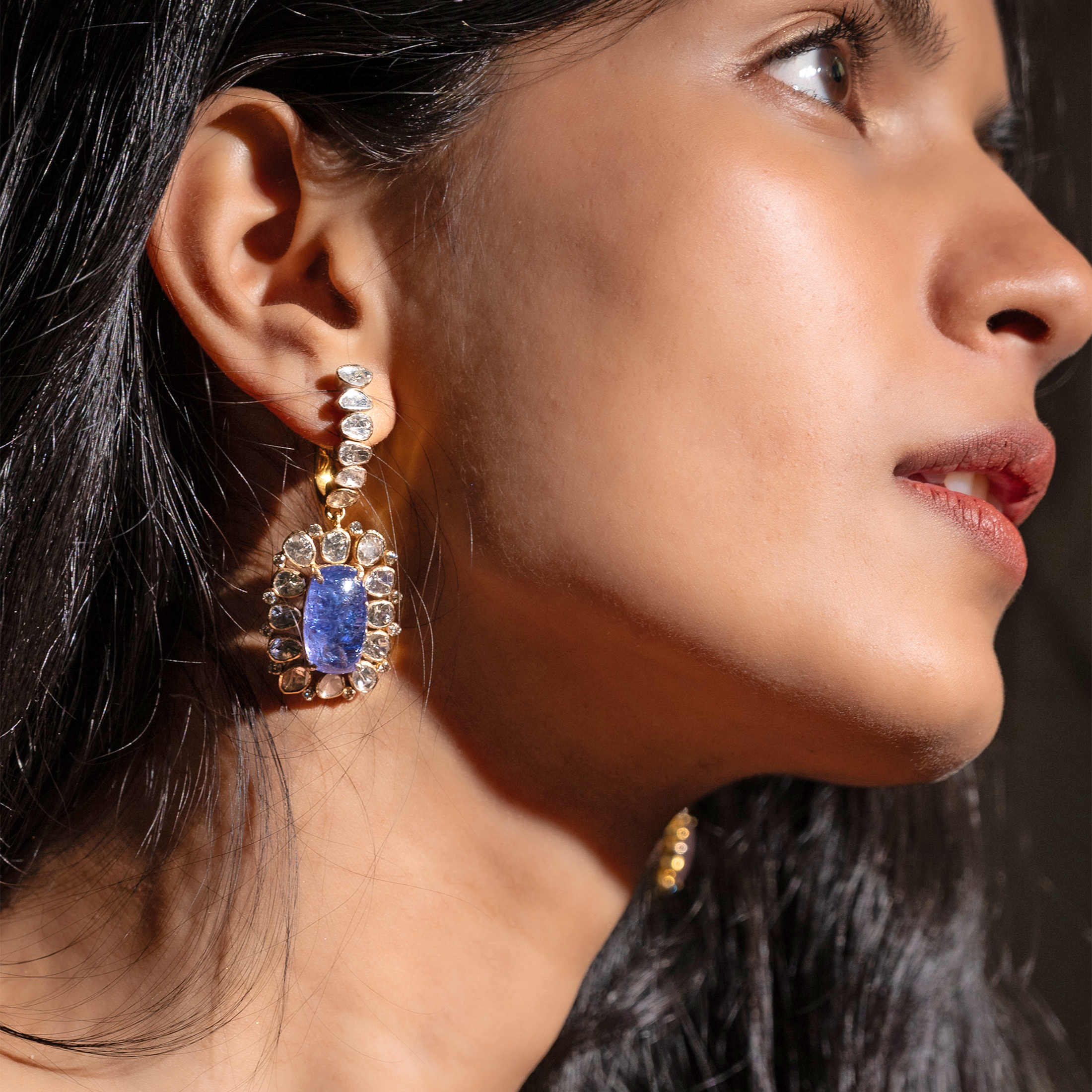 Kiyan Tanzanite Polki Earrings