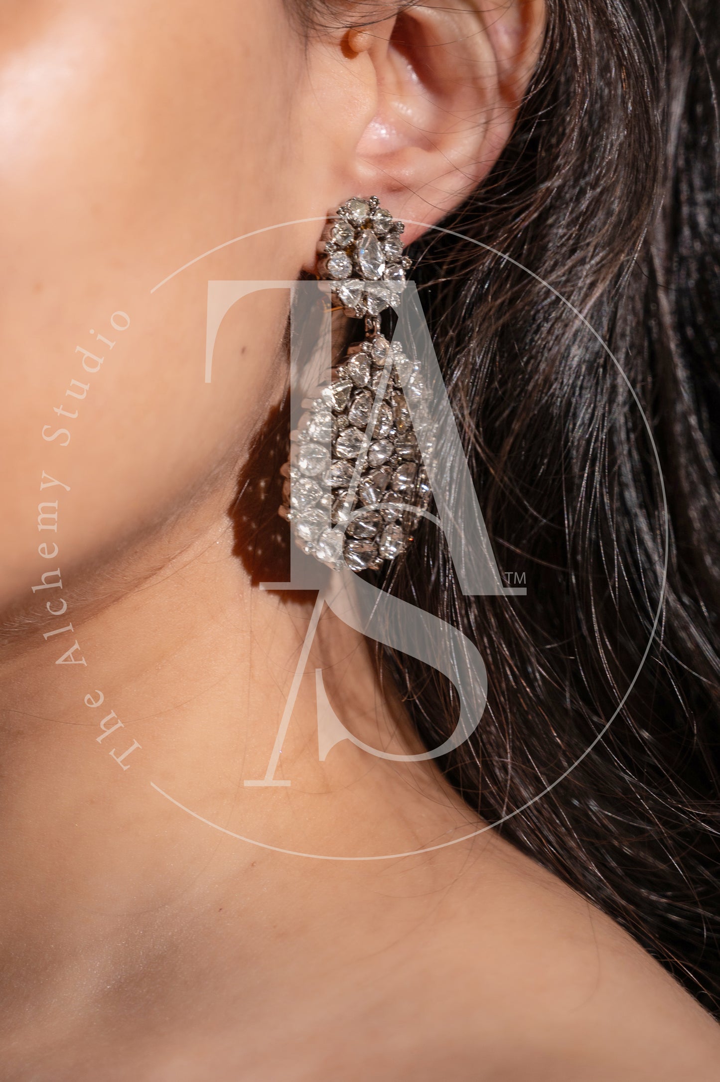 Jeah Uncut Diamond Danging Earrings
