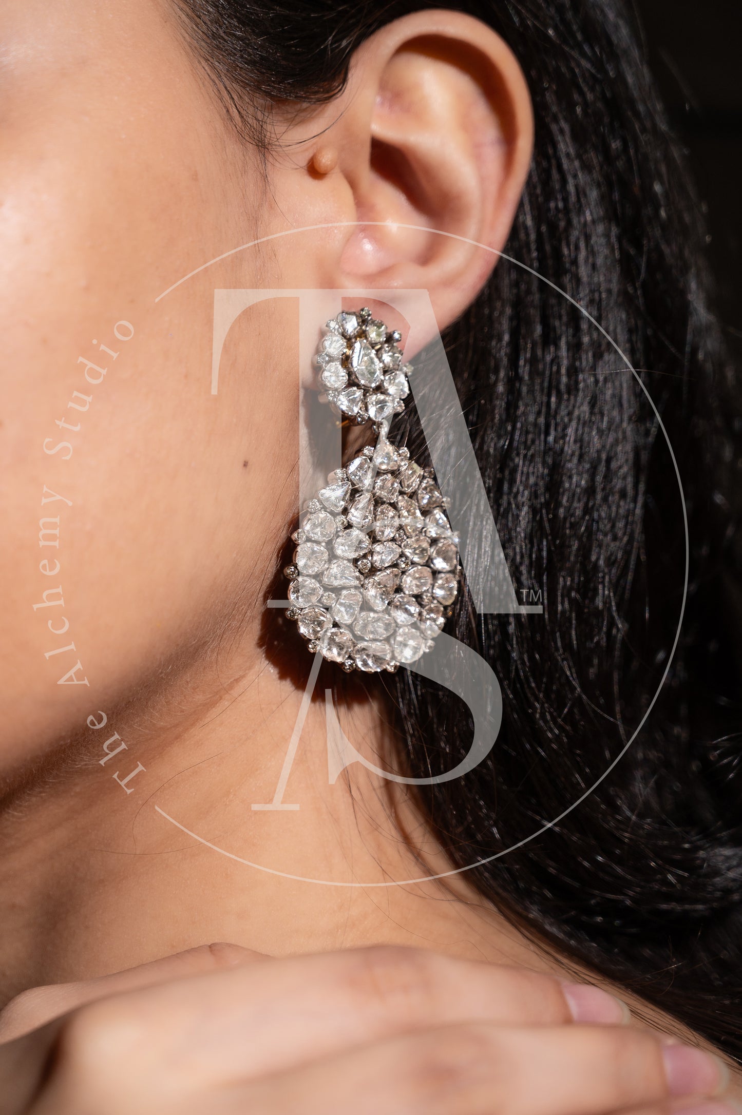 Jeah Uncut Diamond Danging Earrings